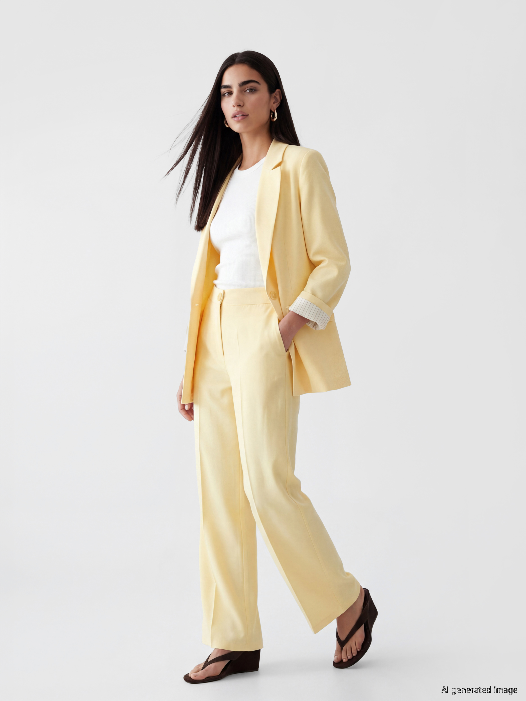 LCW Vision Regular Fit Keten Karışımlı Kadın Pantolon