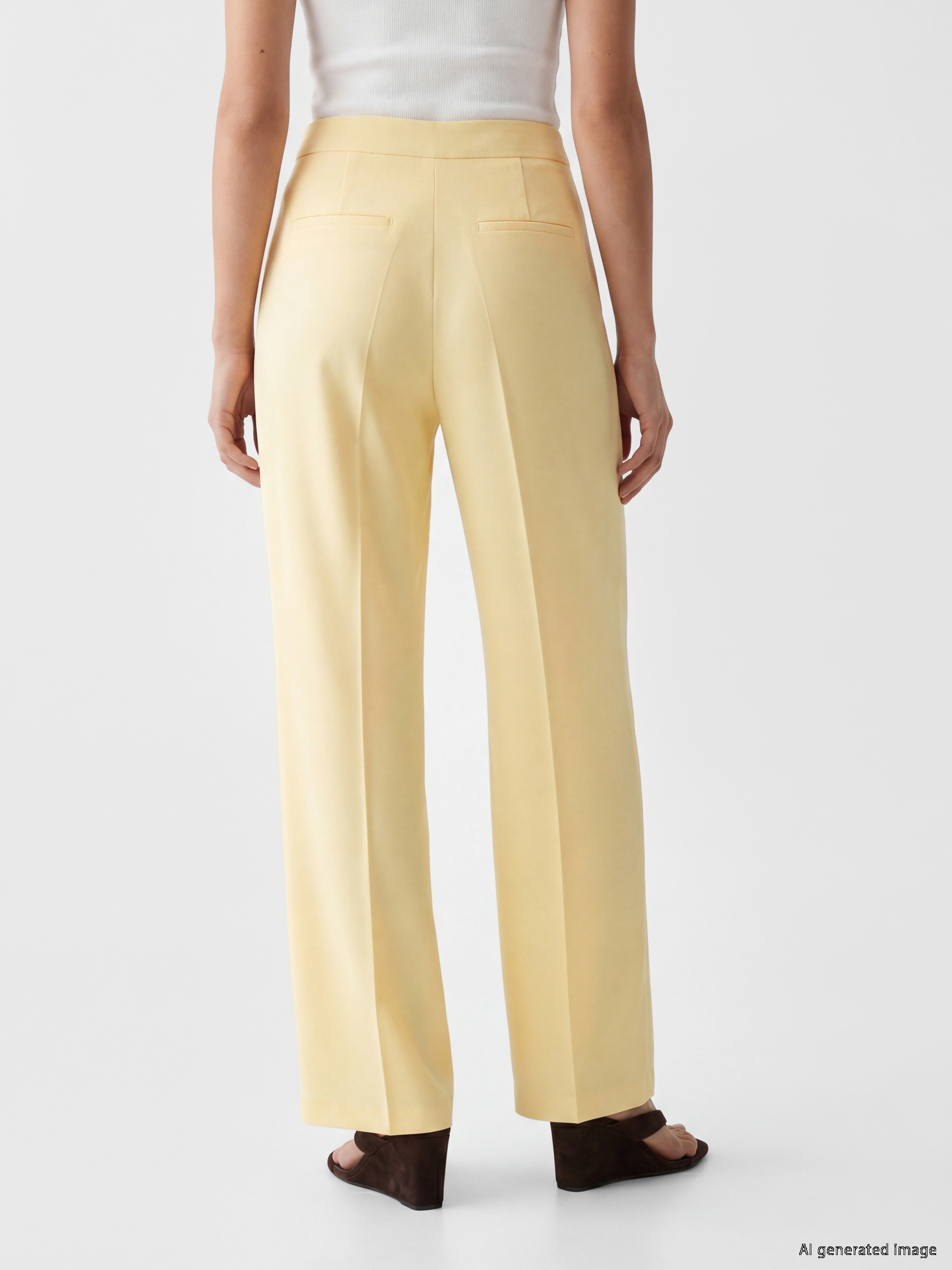 LCW Vision Regular Fit Keten Karışımlı Kadın Pantolon görsel 4