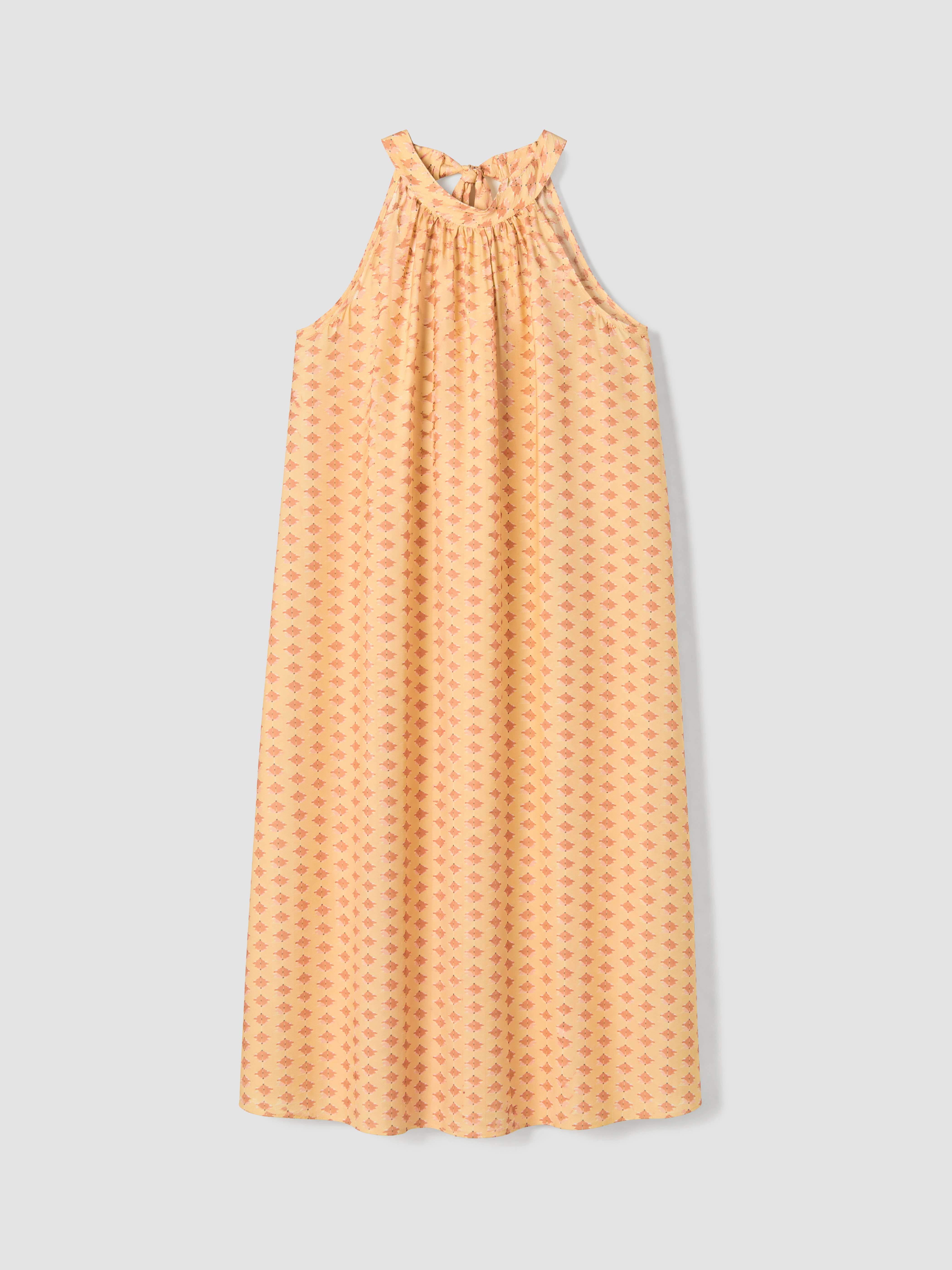 LCW Comfort Halter Yaka Desenli Pileli Elbise görsel 5