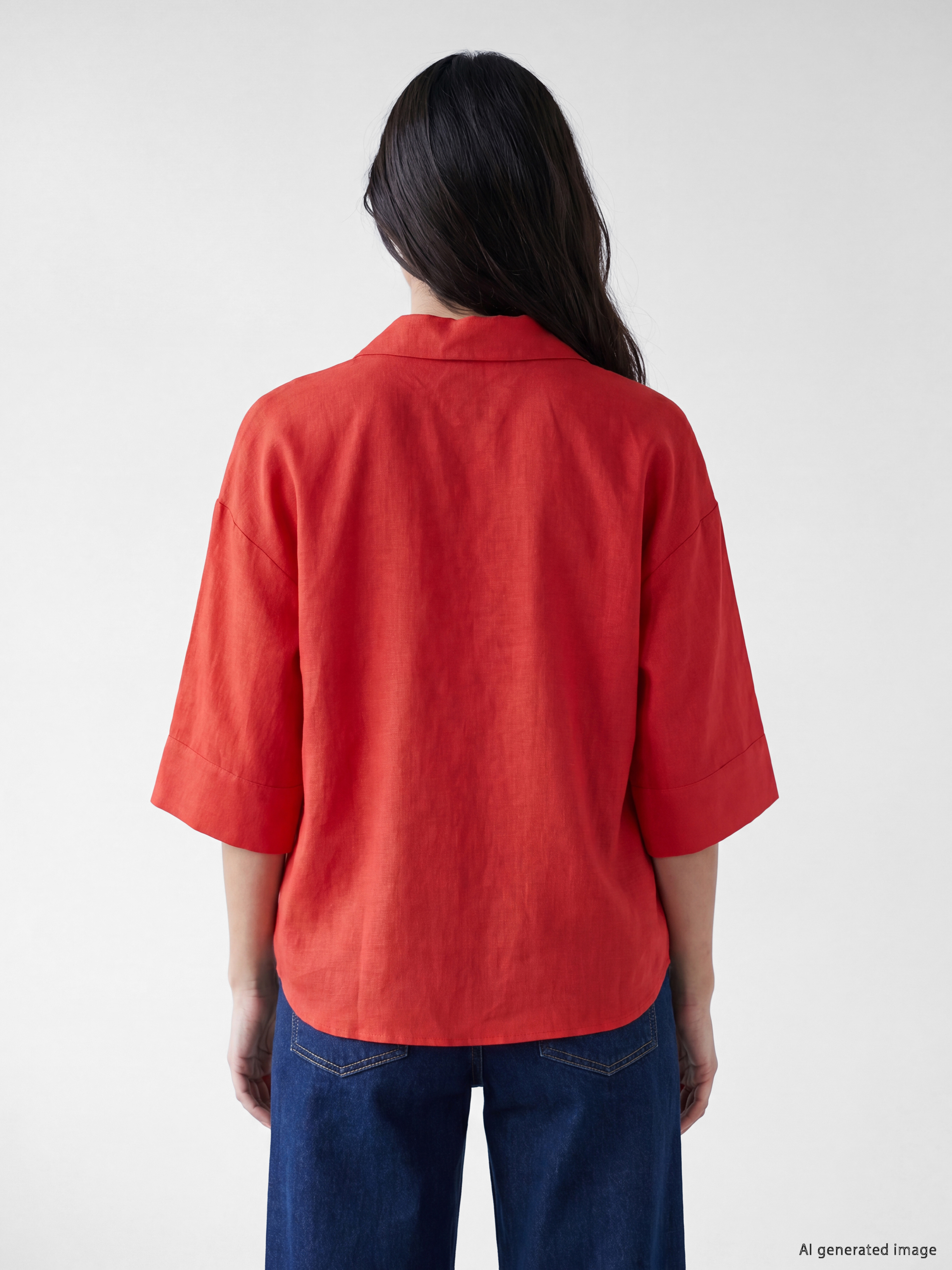 LCW Vision Oversize Poplin Kadın Gömlek görsel 4
