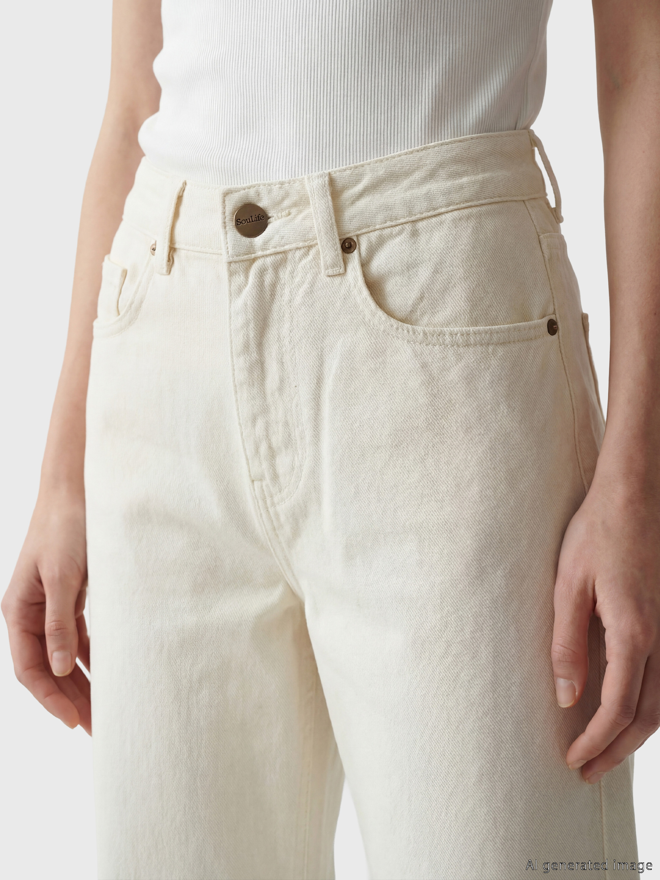 Soulife Wideleg Kadın Jean Pantolon görsel 4