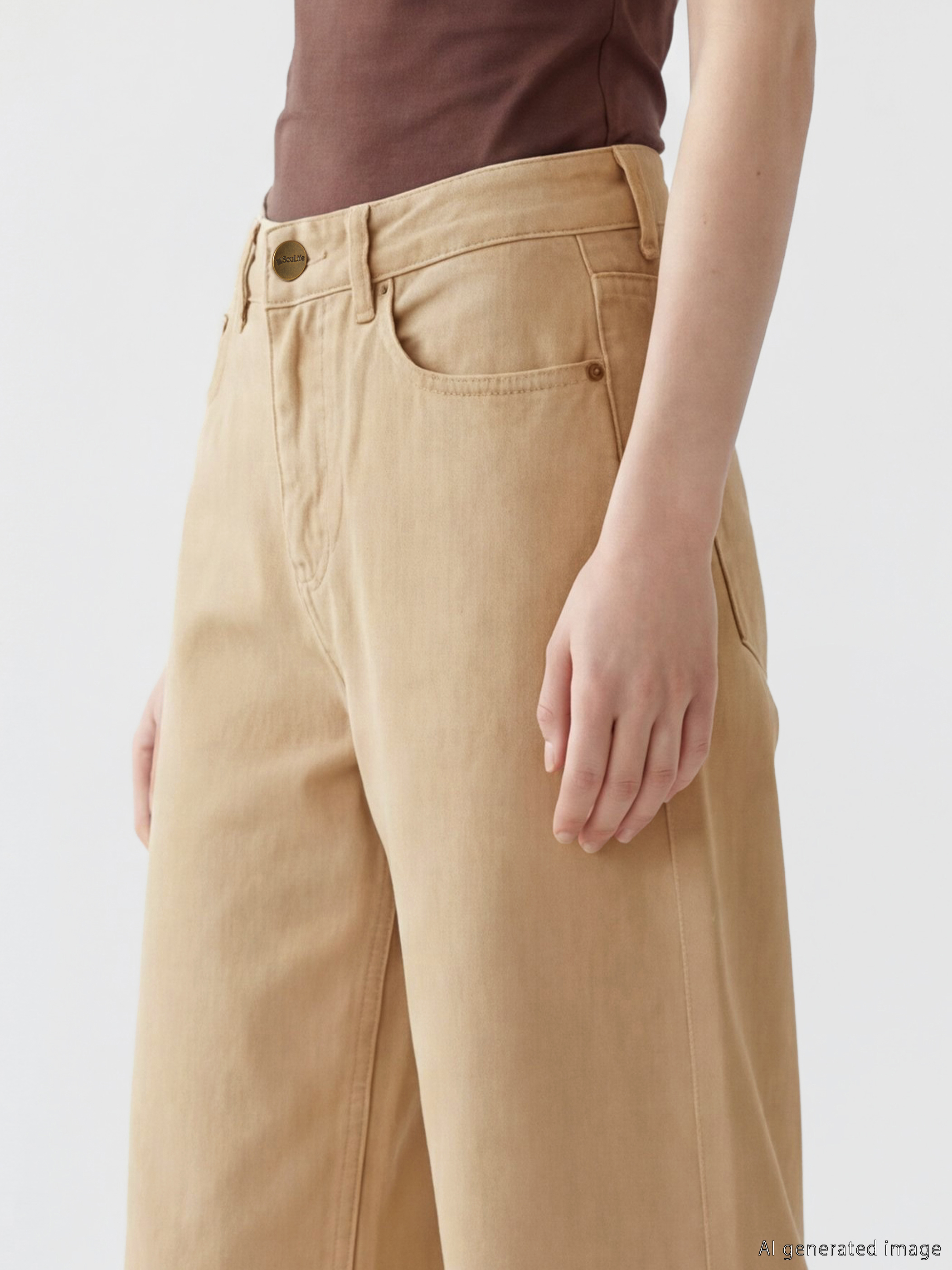 Soulife Wideleg Kadın Jean Pantolon görsel 4