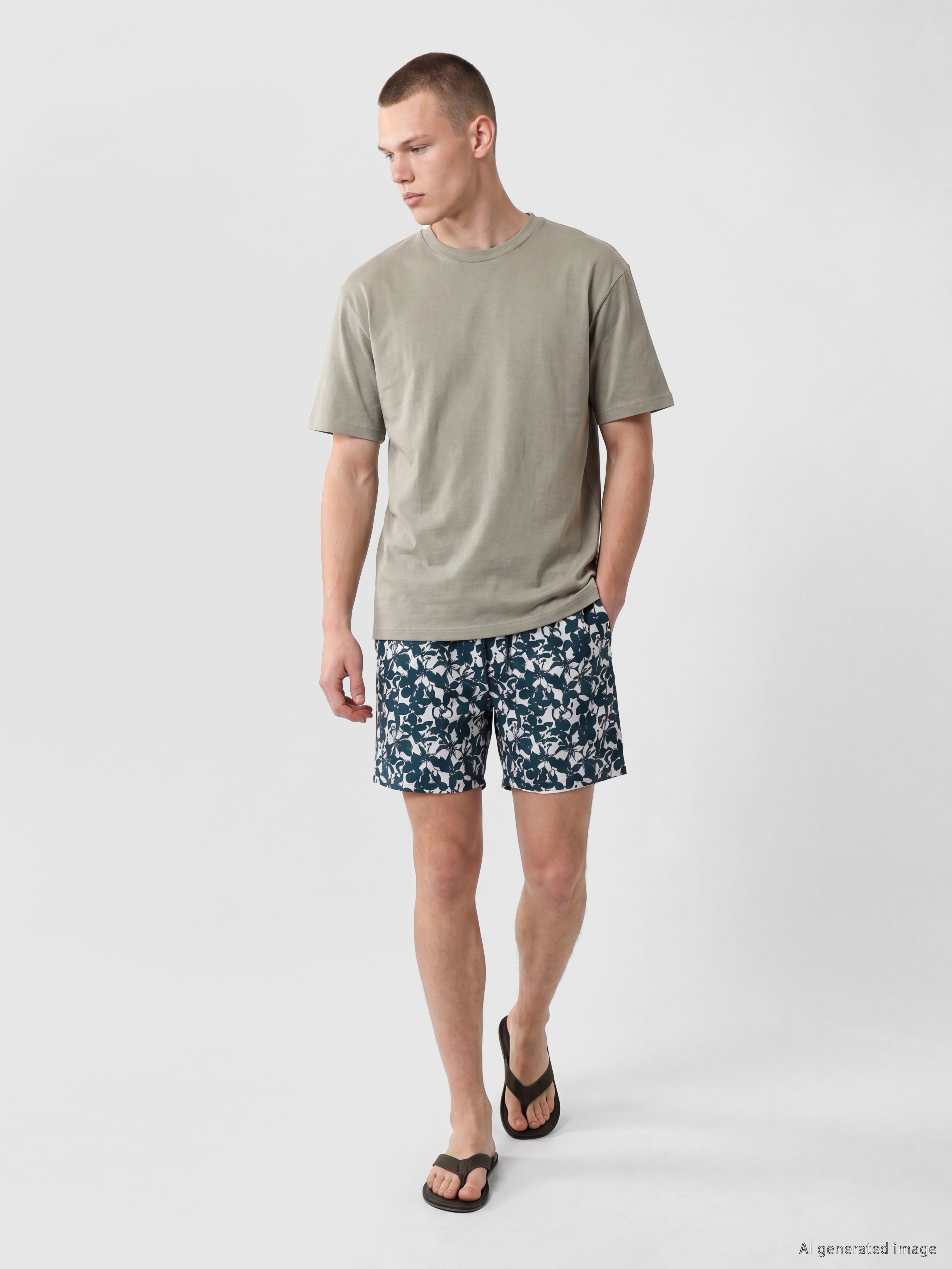 LCW SWIMWEAR Kısa Boy Desenli Erkek Deniz Şortu görsel 2