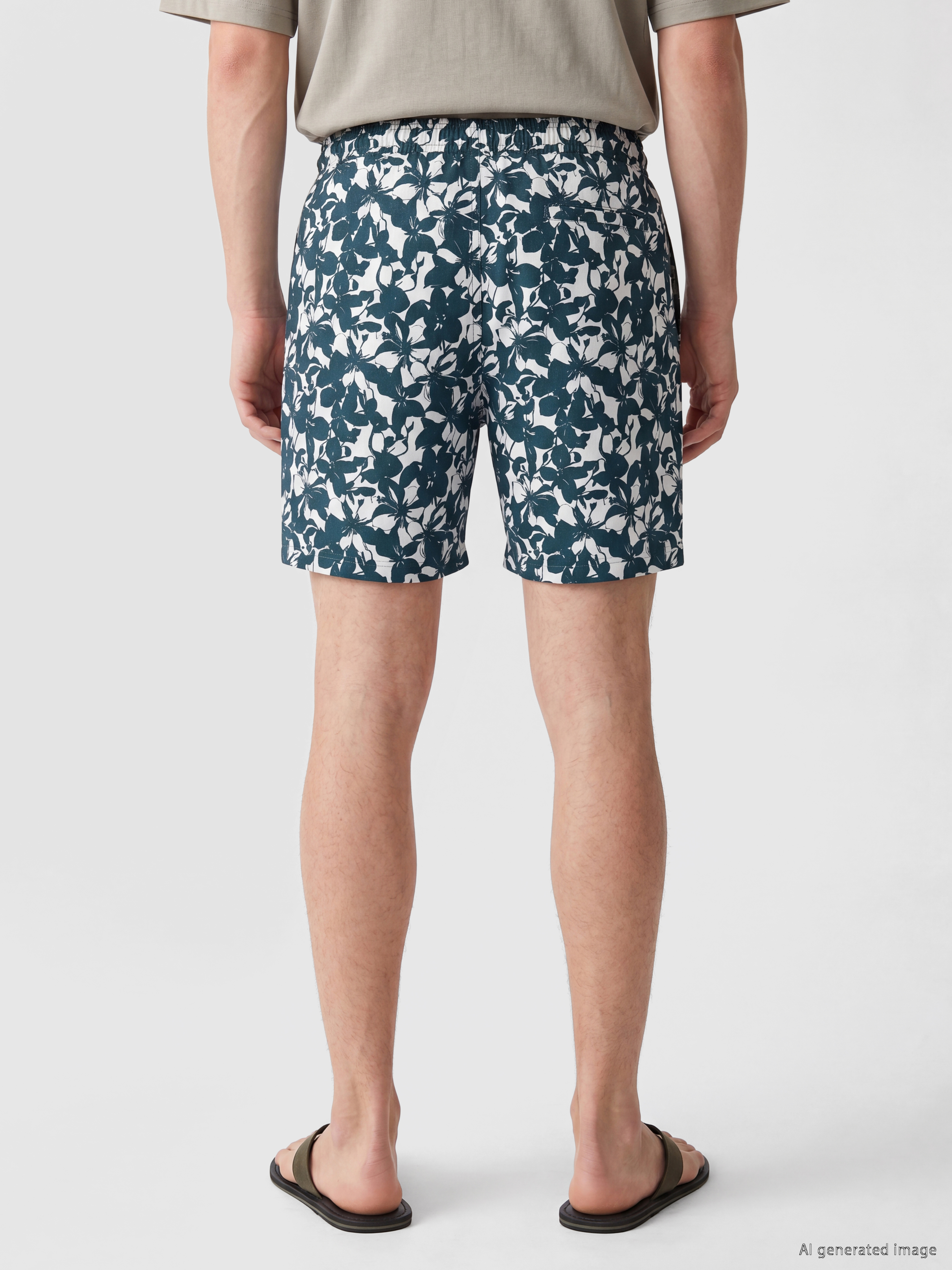 LCW SWIMWEAR Kısa Boy Desenli Erkek Deniz Şortu görsel 4