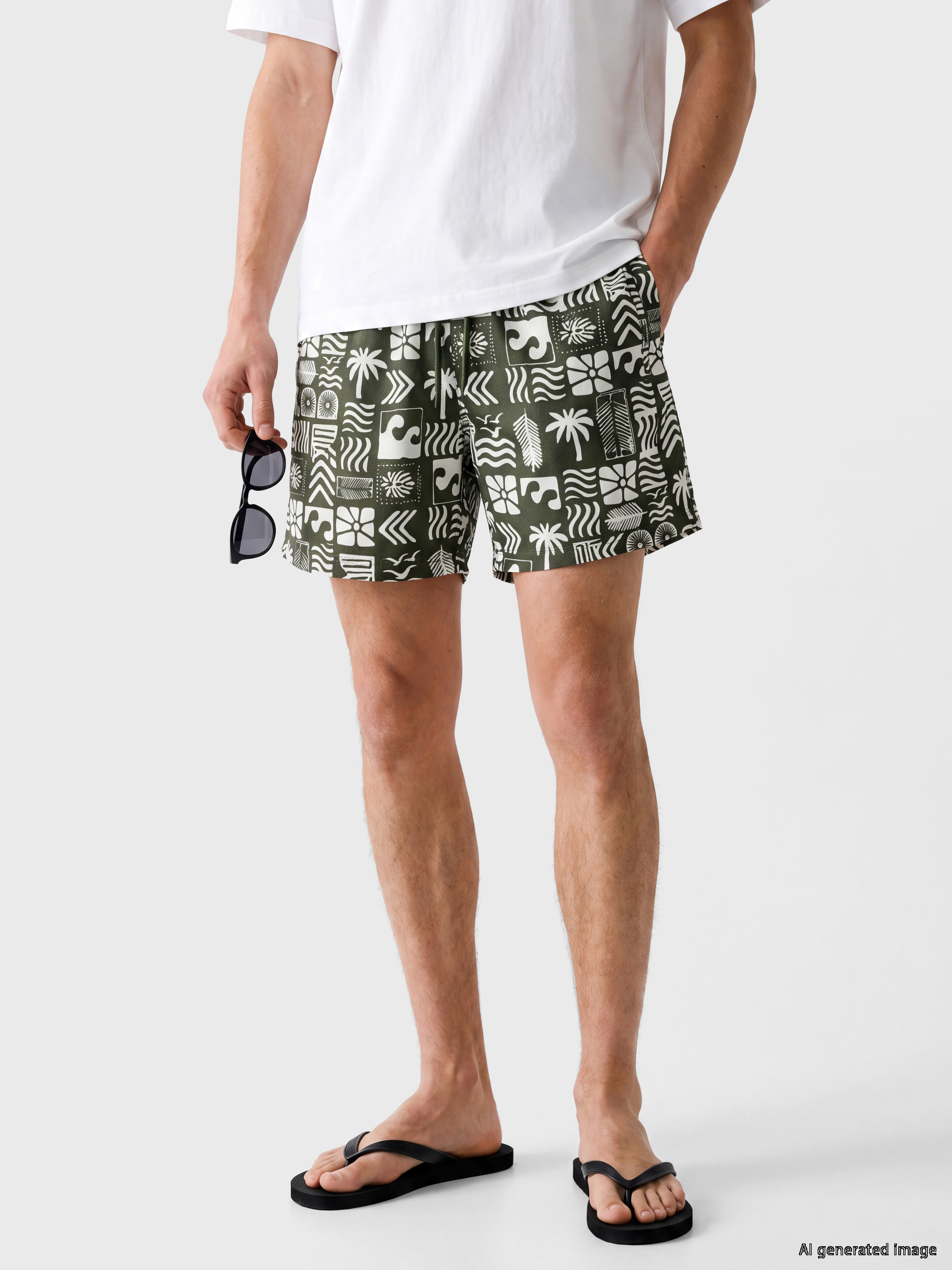 LCW SWIMWEAR Kısa Boy Desenli Erkek Deniz Şortu