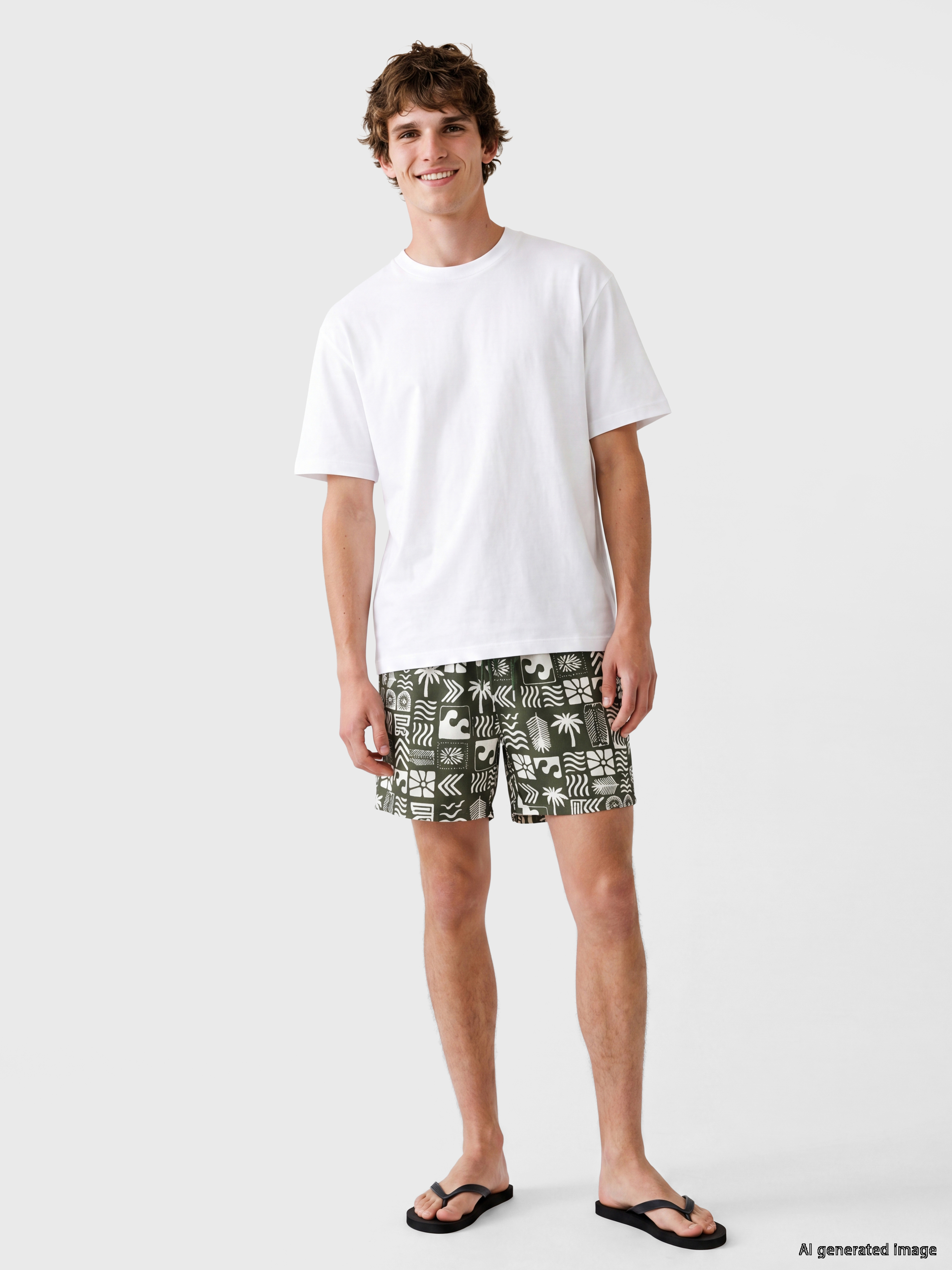 LCW SWIMWEAR Kısa Boy Desenli Erkek Deniz Şortu görsel 2