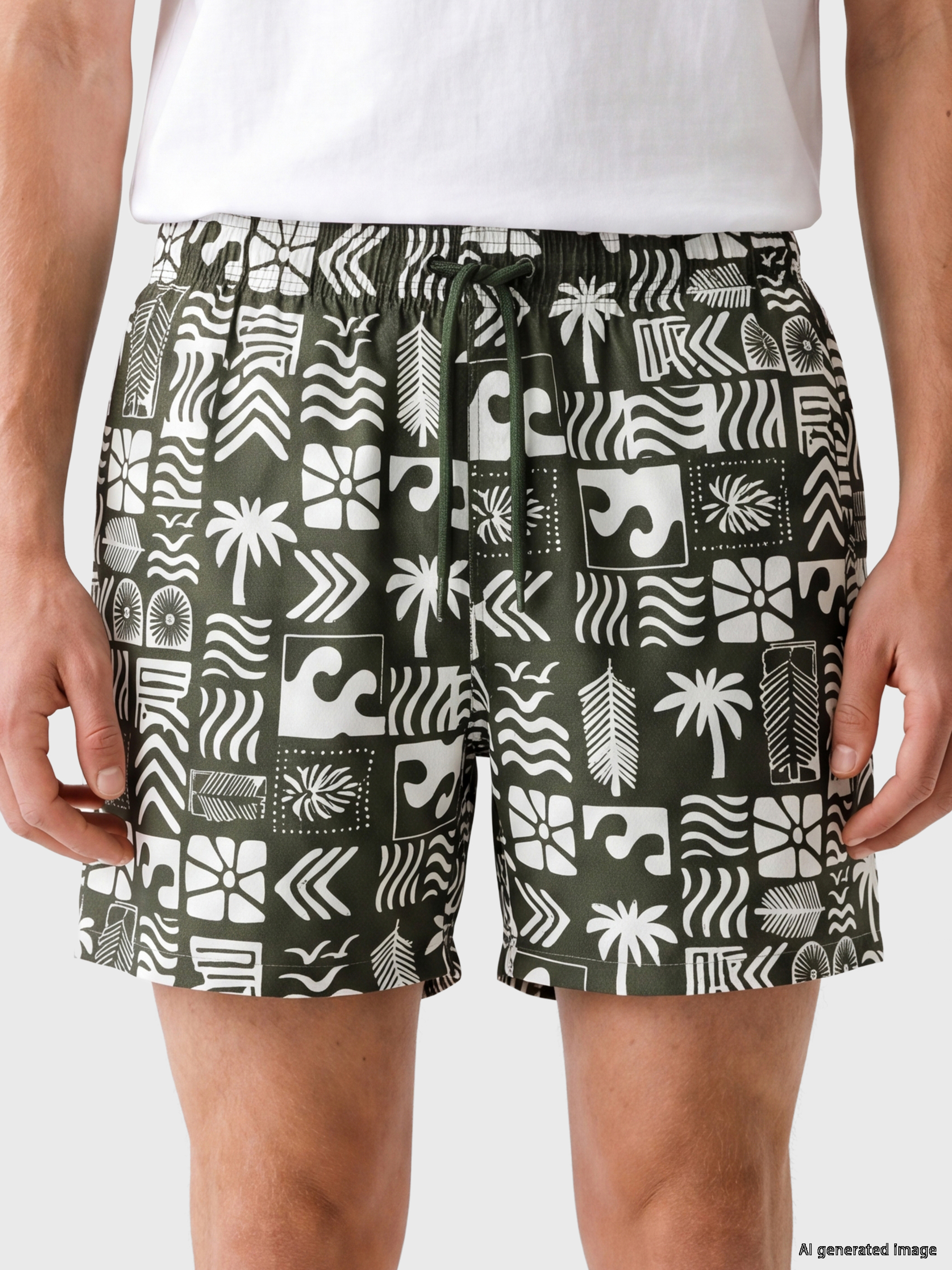 LCW SWIMWEAR Kısa Boy Desenli Erkek Deniz Şortu görsel 3
