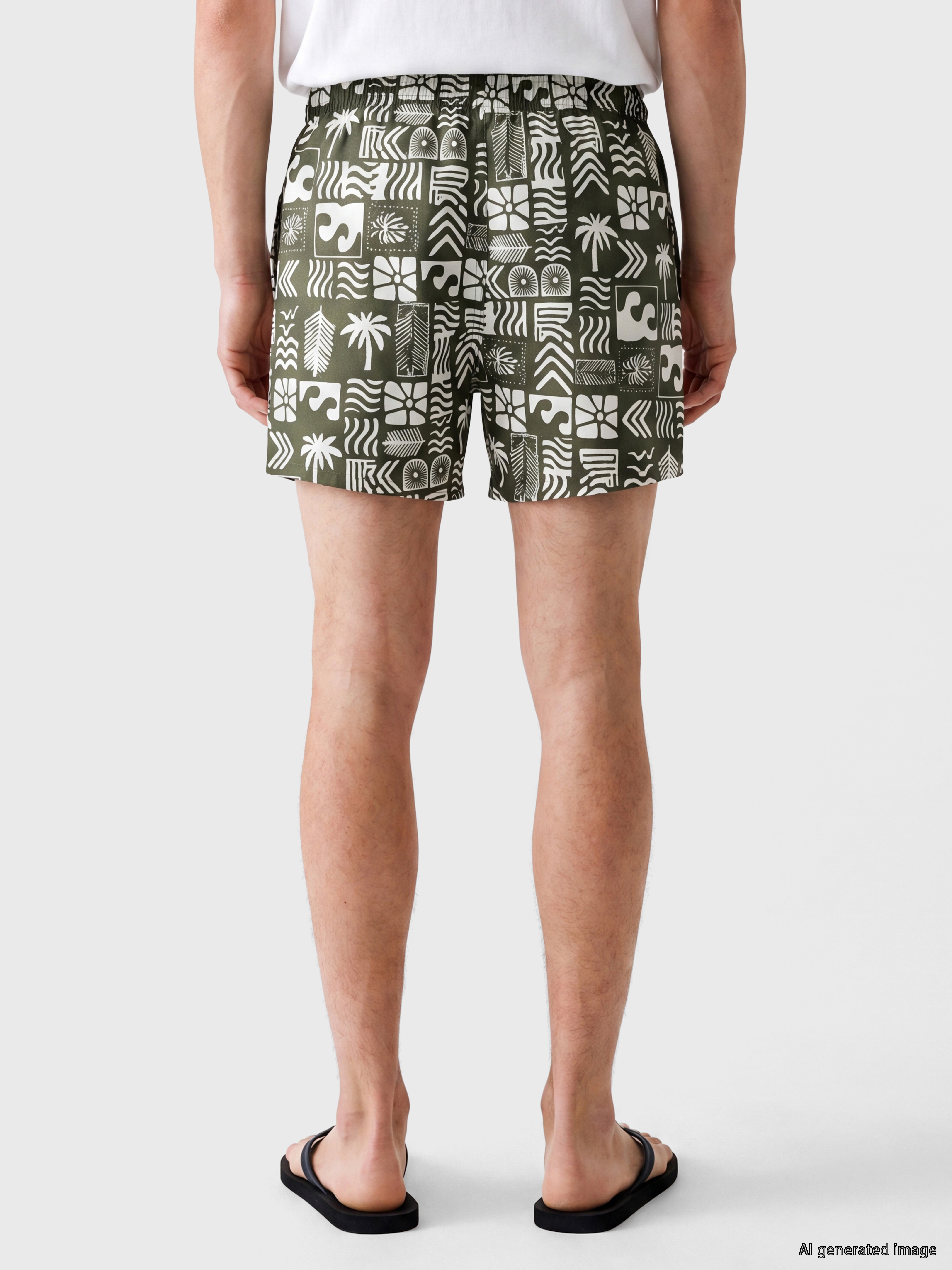 LCW SWIMWEAR Kısa Boy Desenli Erkek Deniz Şortu görsel 4