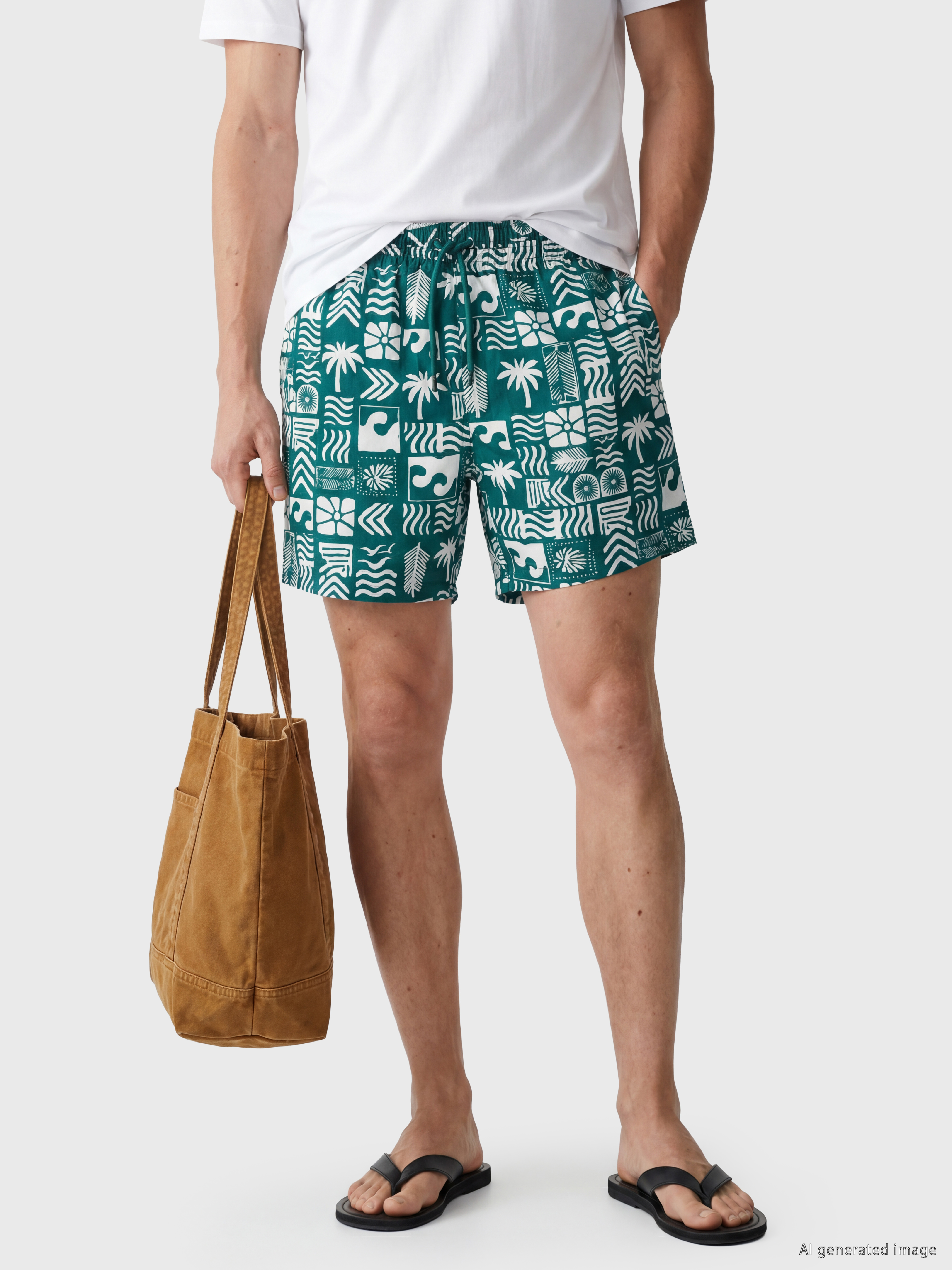 LCW SWIMWEAR Kısa Boy Desenli Erkek Deniz Şortu