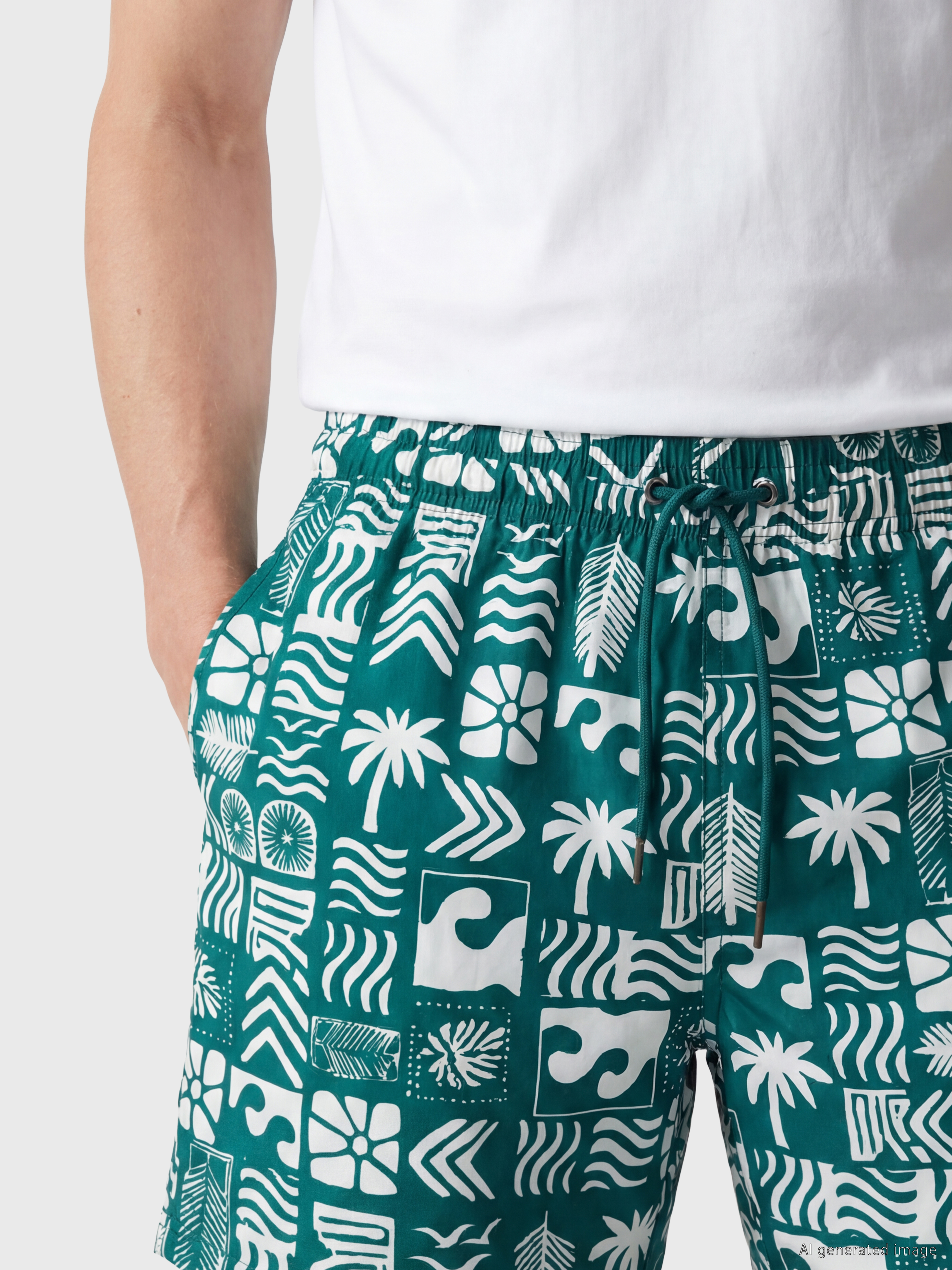LCW SWIMWEAR Kısa Boy Desenli Erkek Deniz Şortu görsel 3