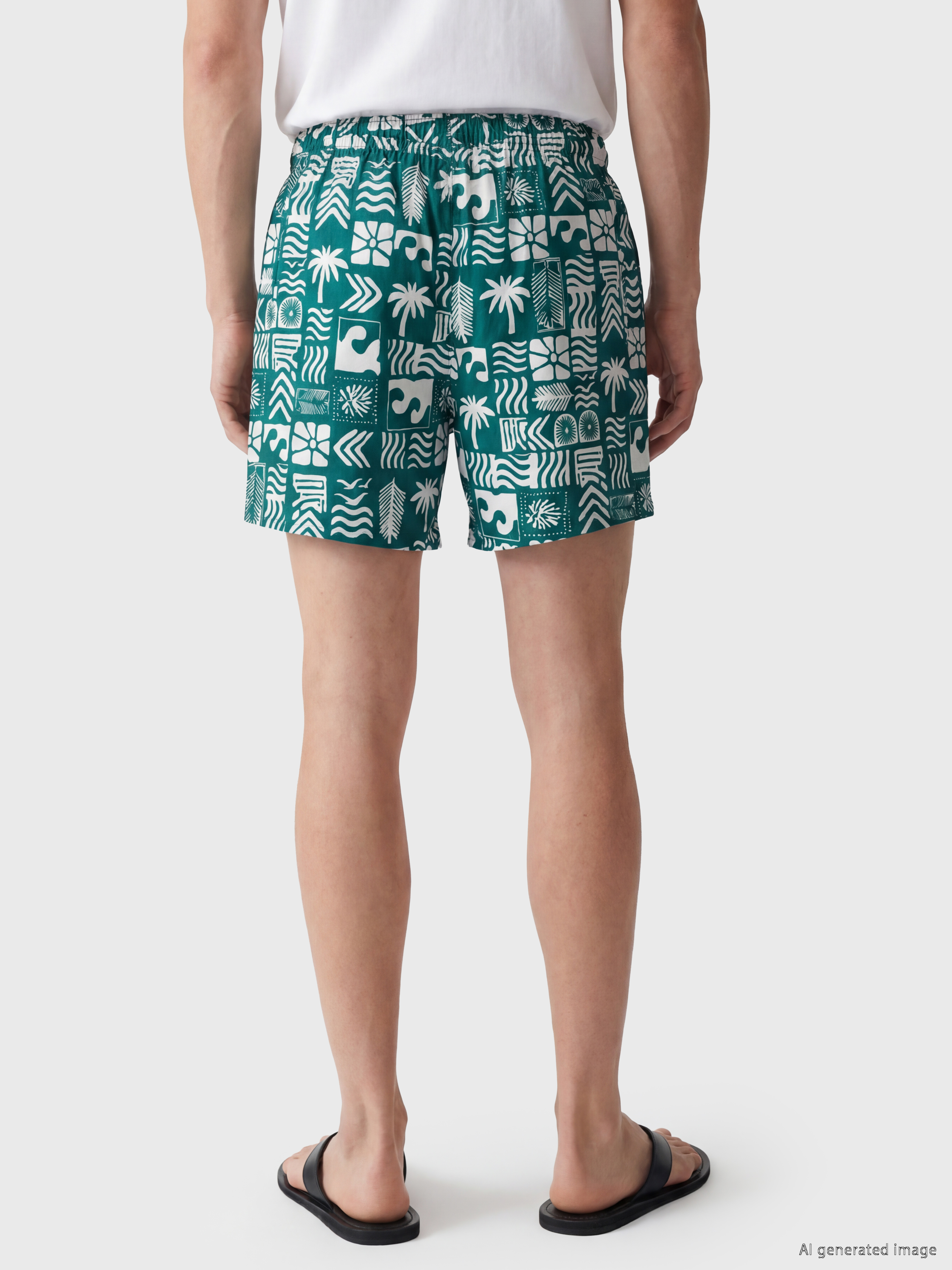 LCW SWIMWEAR Kısa Boy Desenli Erkek Deniz Şortu görsel 4