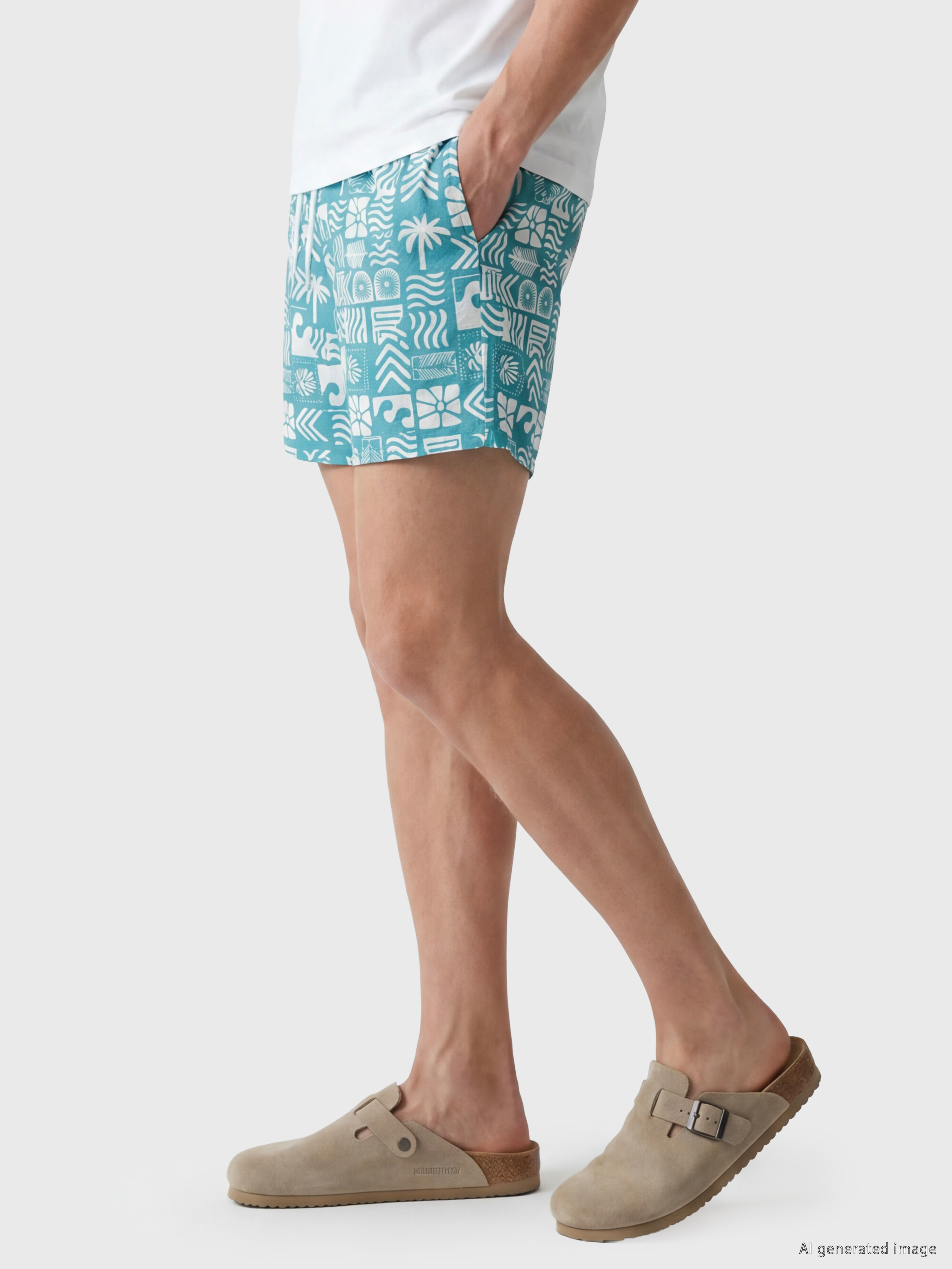 LCW SWIMWEAR Kısa Boy Desenli Erkek Deniz Şortu