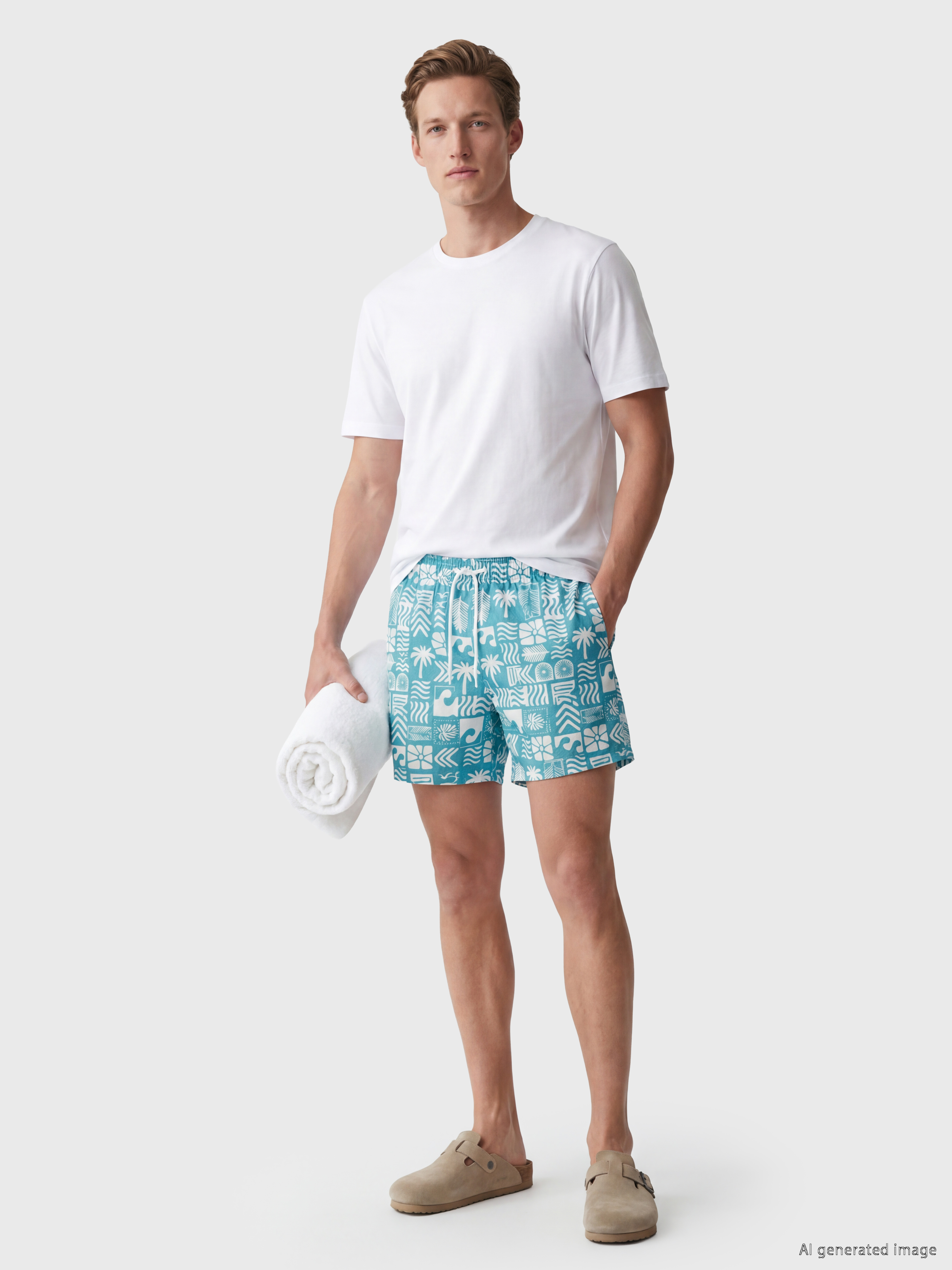 LCW SWIMWEAR Kısa Boy Desenli Erkek Deniz Şortu görsel 2