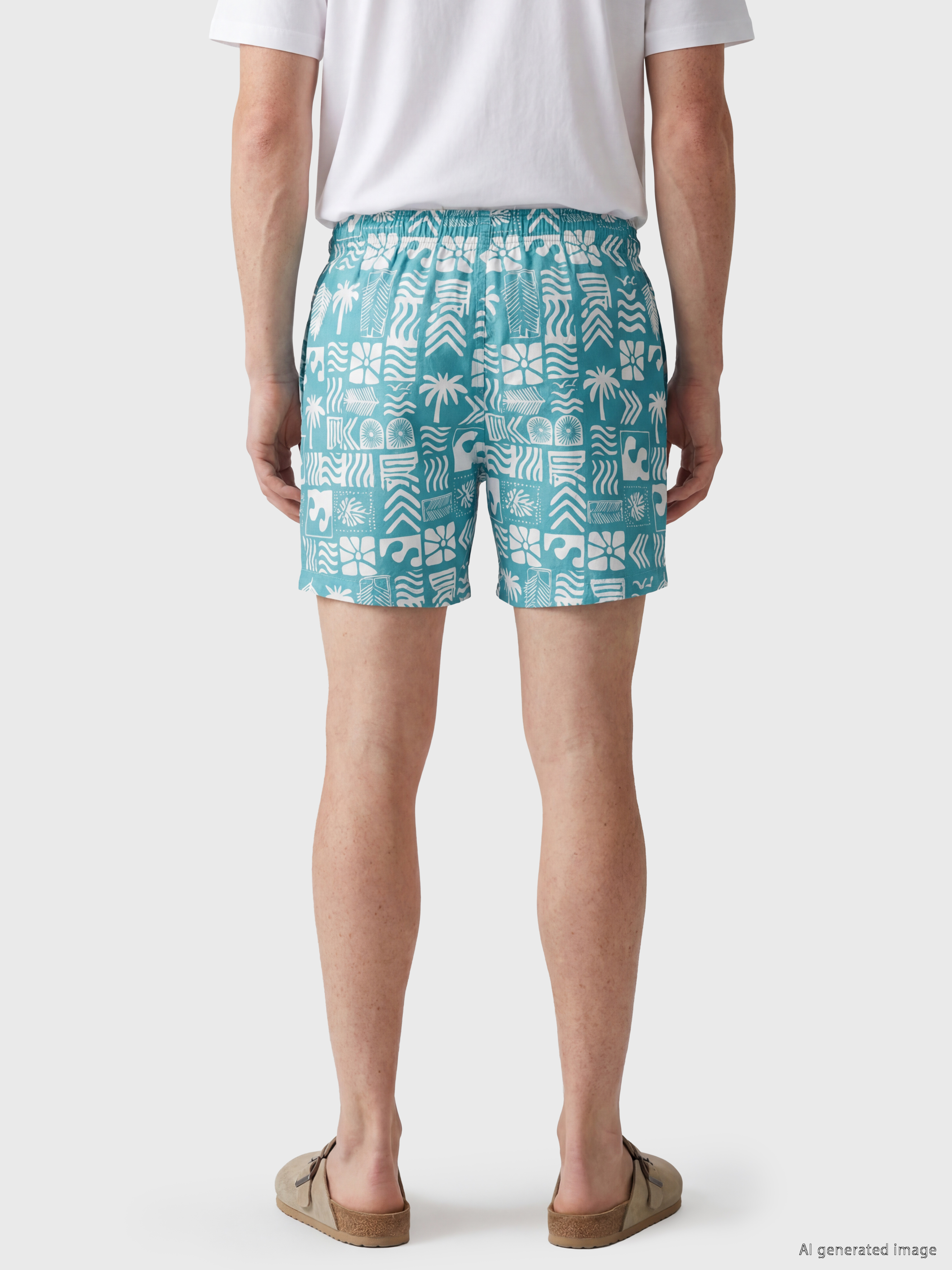LCW SWIMWEAR Kısa Boy Desenli Erkek Deniz Şortu görsel 4