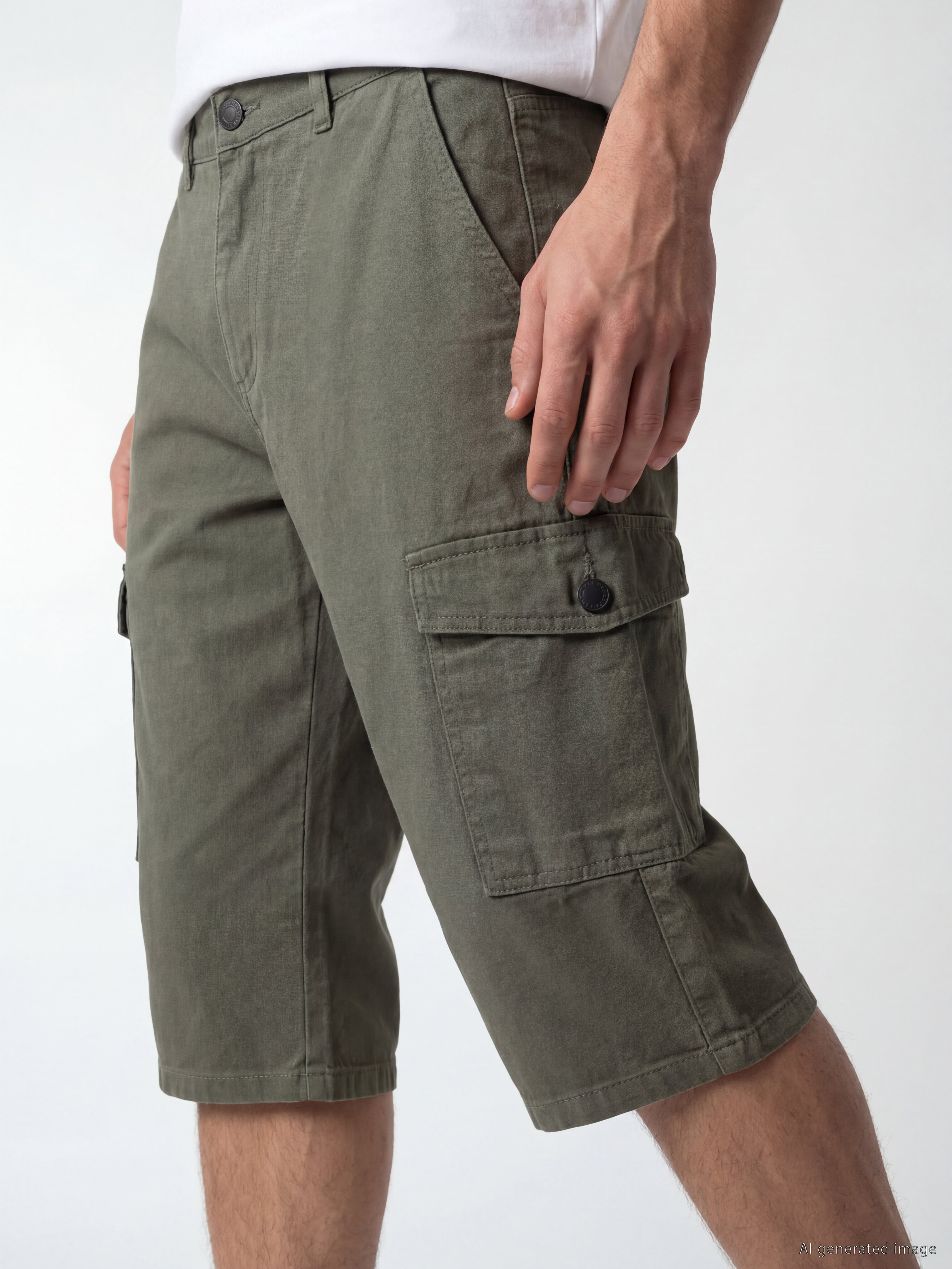 LCW Jeans Regular Fit Erkek Kargo Jean Şort görsel 3