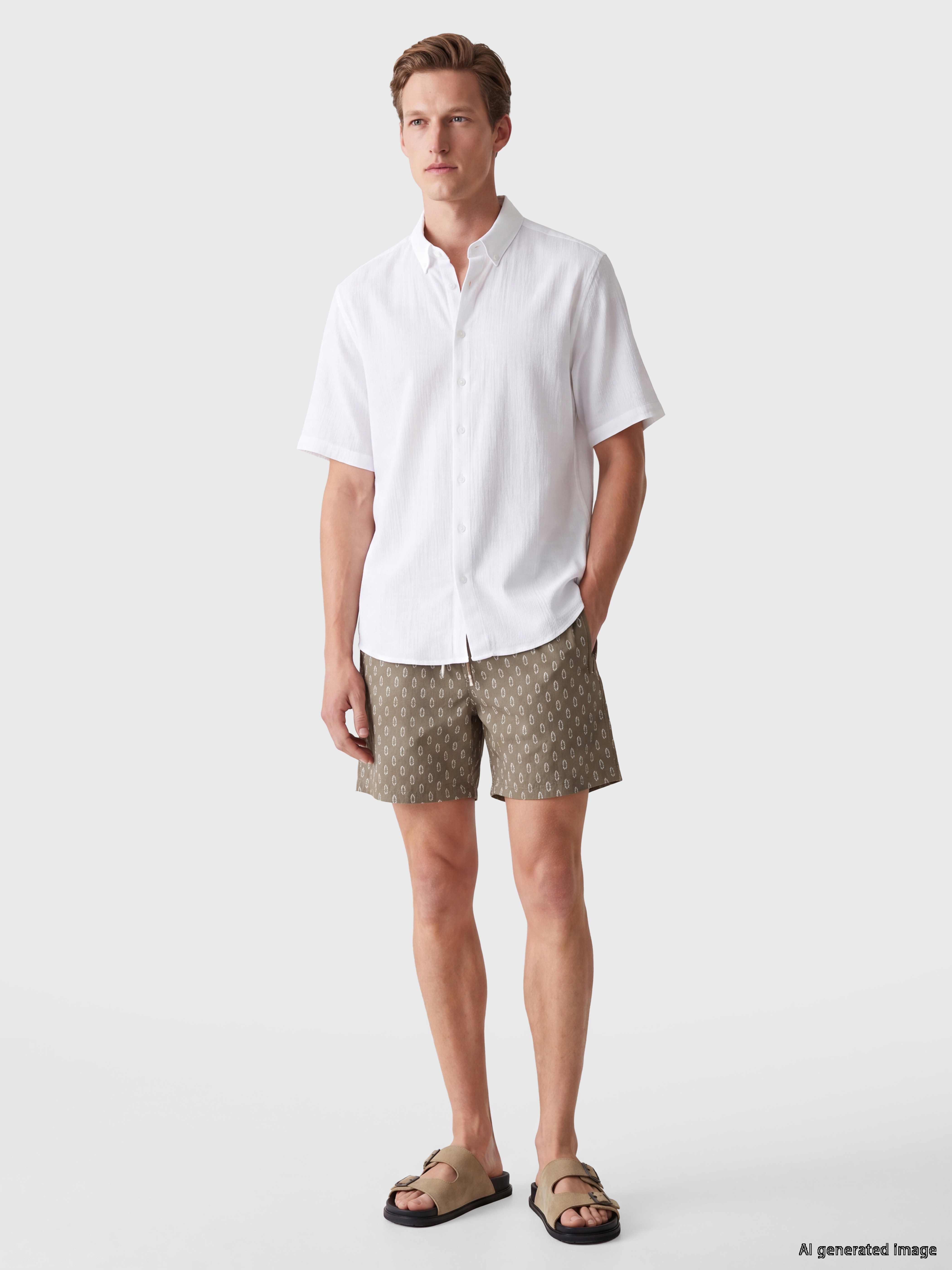 LCW SWIMWEAR Kısa Boy Desenli Erkek Deniz Şortu görsel 2