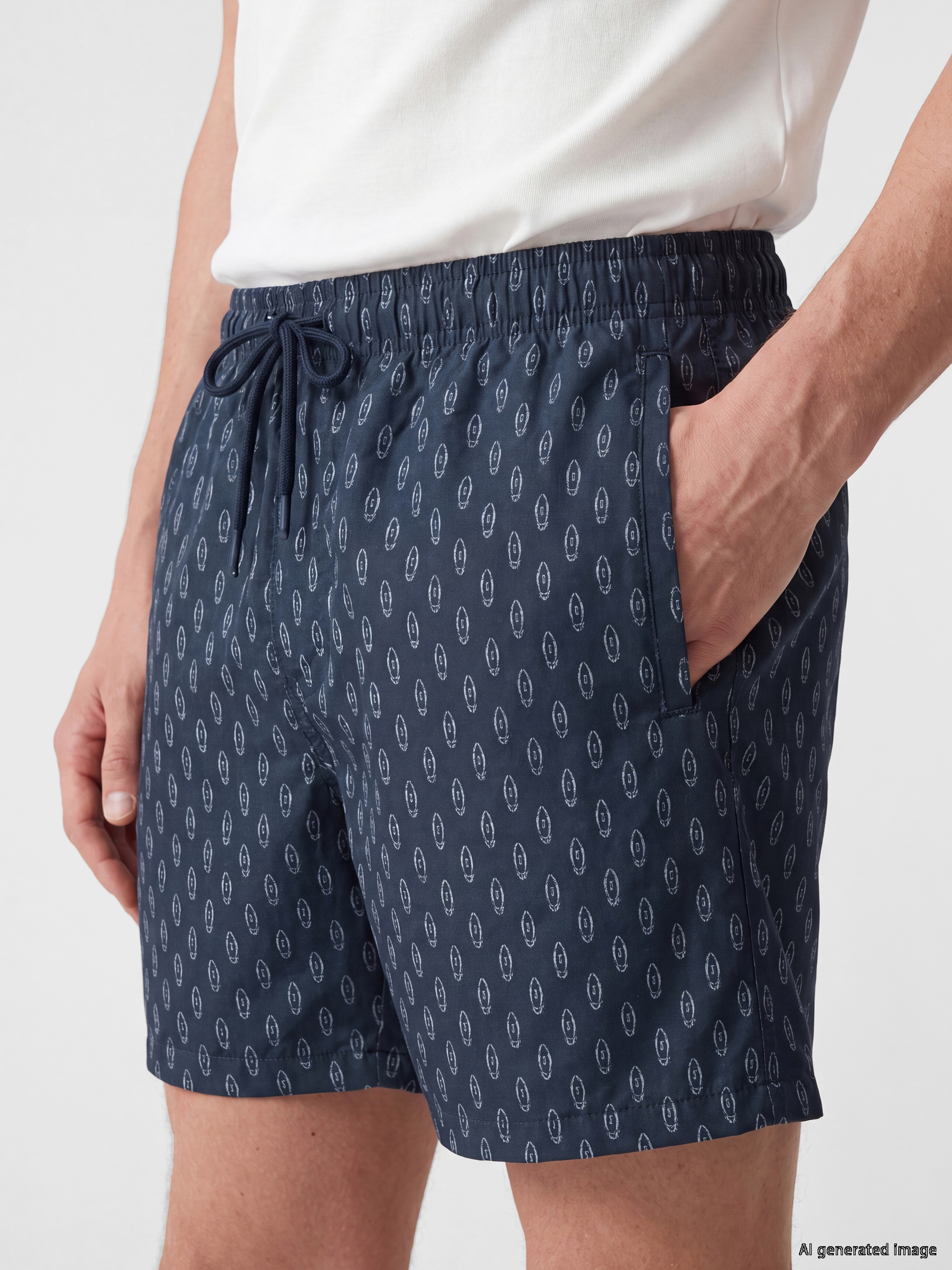 LCW SWIMWEAR Kısa Boy Desenli Erkek Deniz Şortu görsel 3