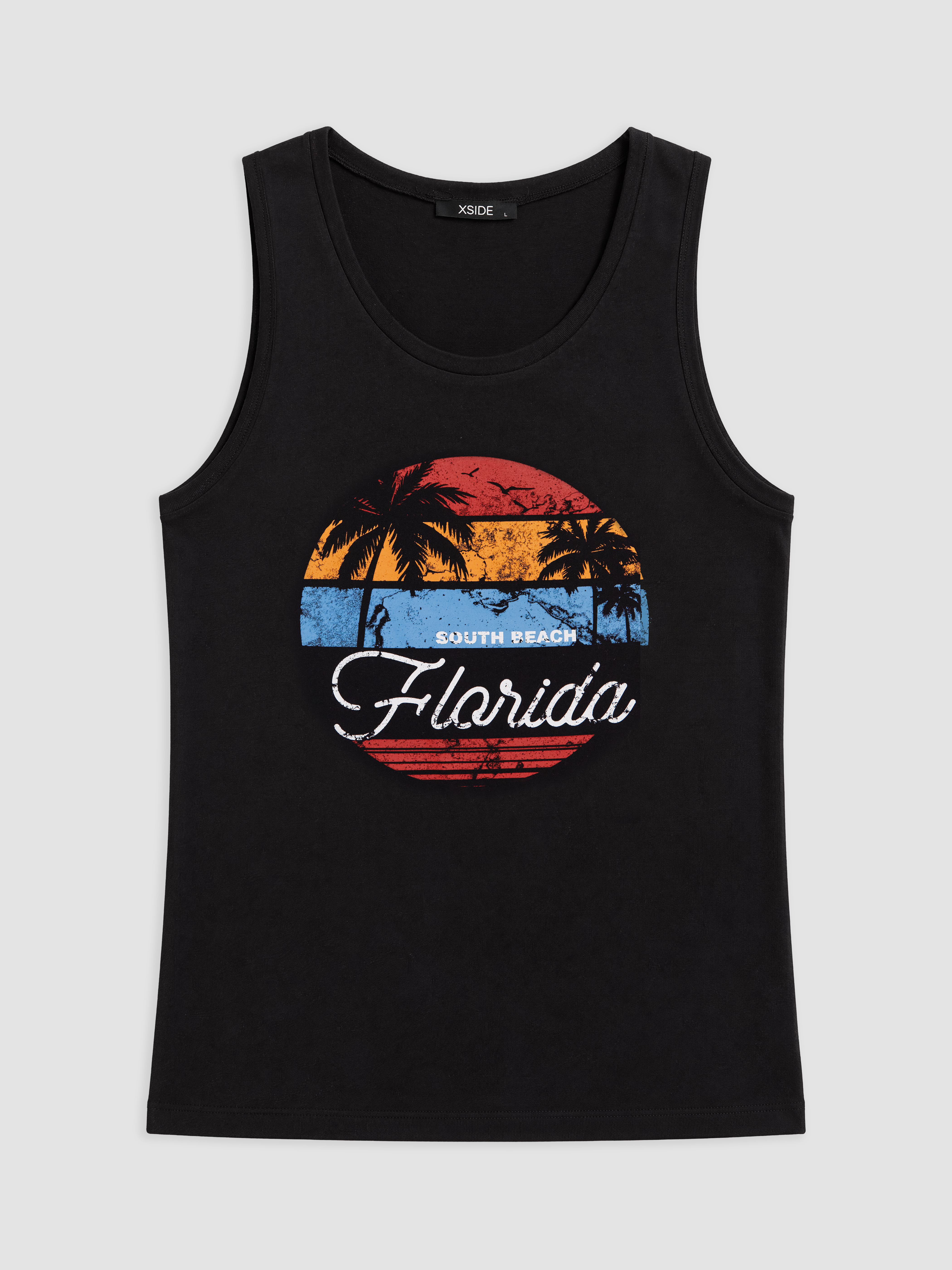 LC WAIKIKI Bisiklet Yaka Florida Baskılı Erkek Kolsuz Tişört görsel 5