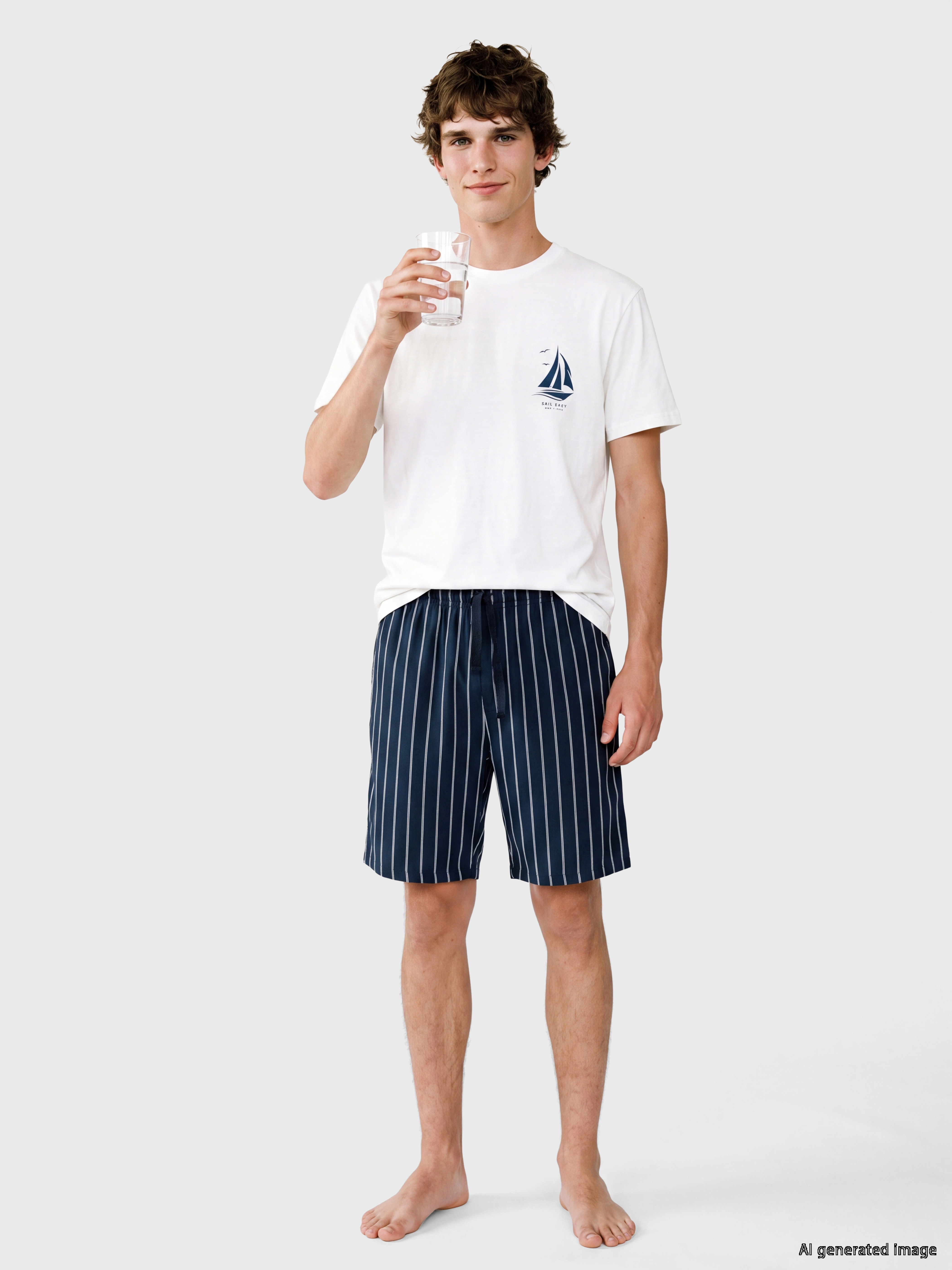LC WAIKIKI Regular Fit Baskılı Erkek Şortlu Pijama Takımı