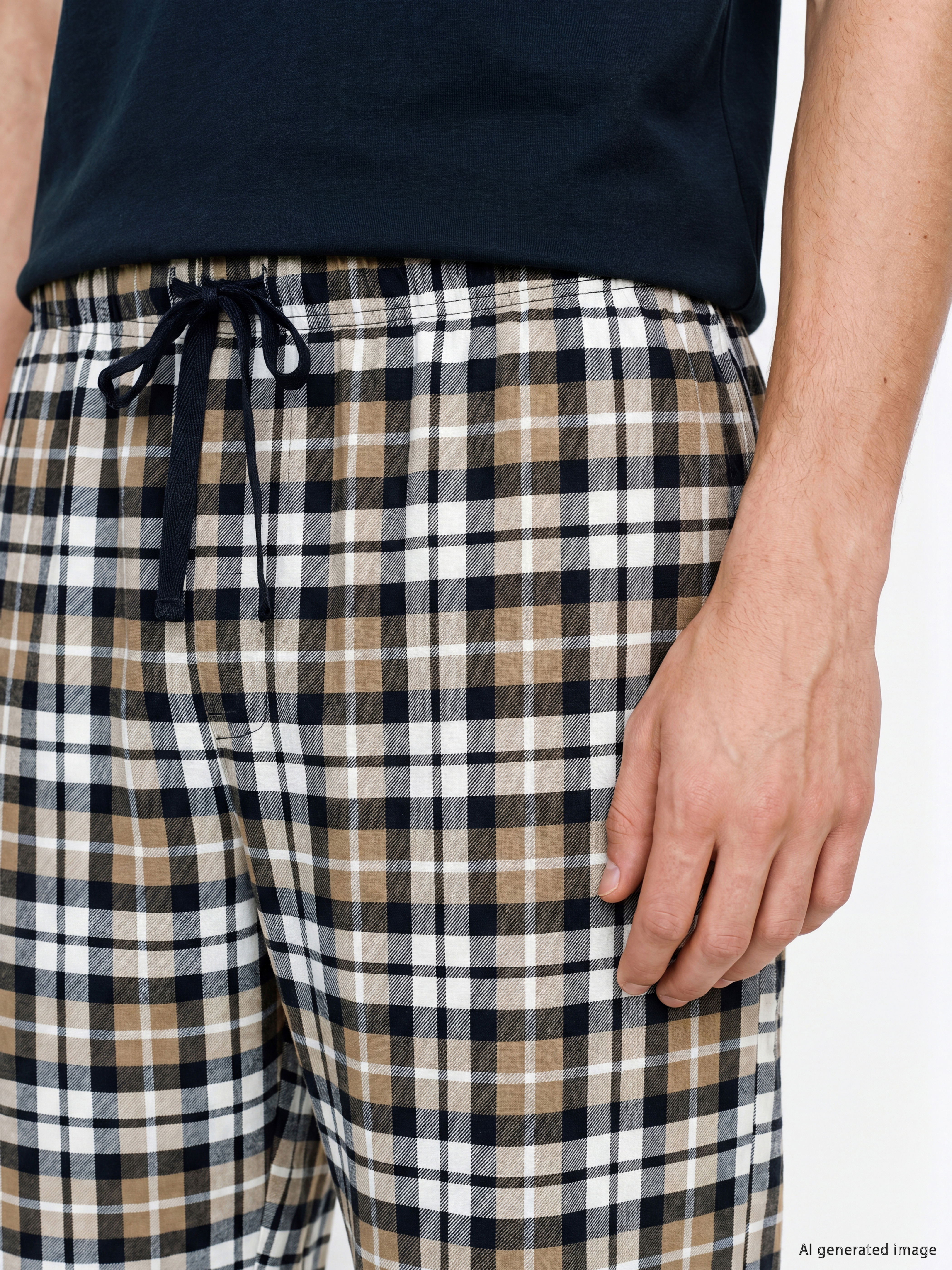 LC WAIKIKI Regular Fit Ekose Erkek Şortlu Pijama Takımı görsel 3