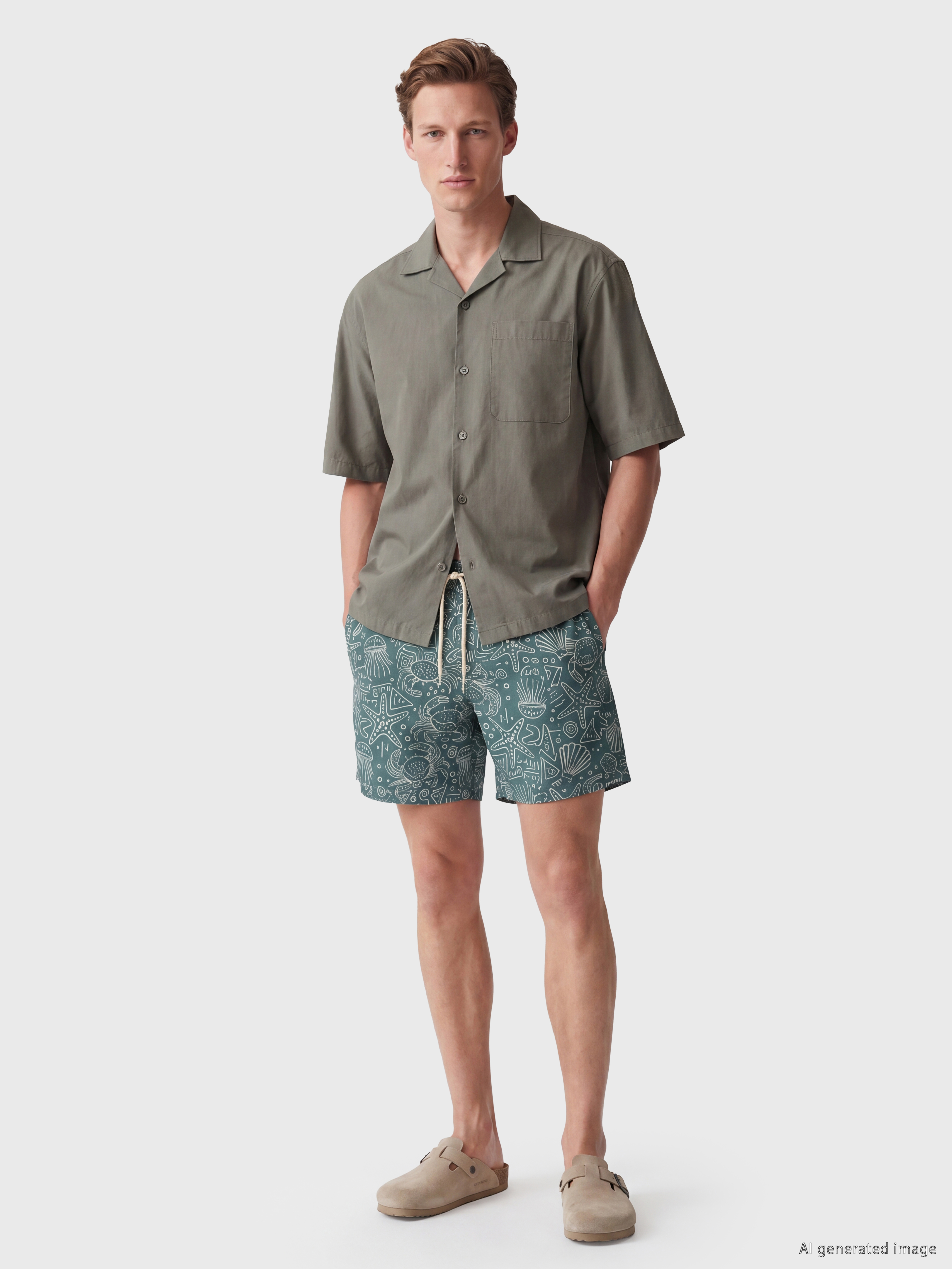 LCW SWIMWEAR Kısa Boy Desenli Erkek Deniz Şortu görsel 2