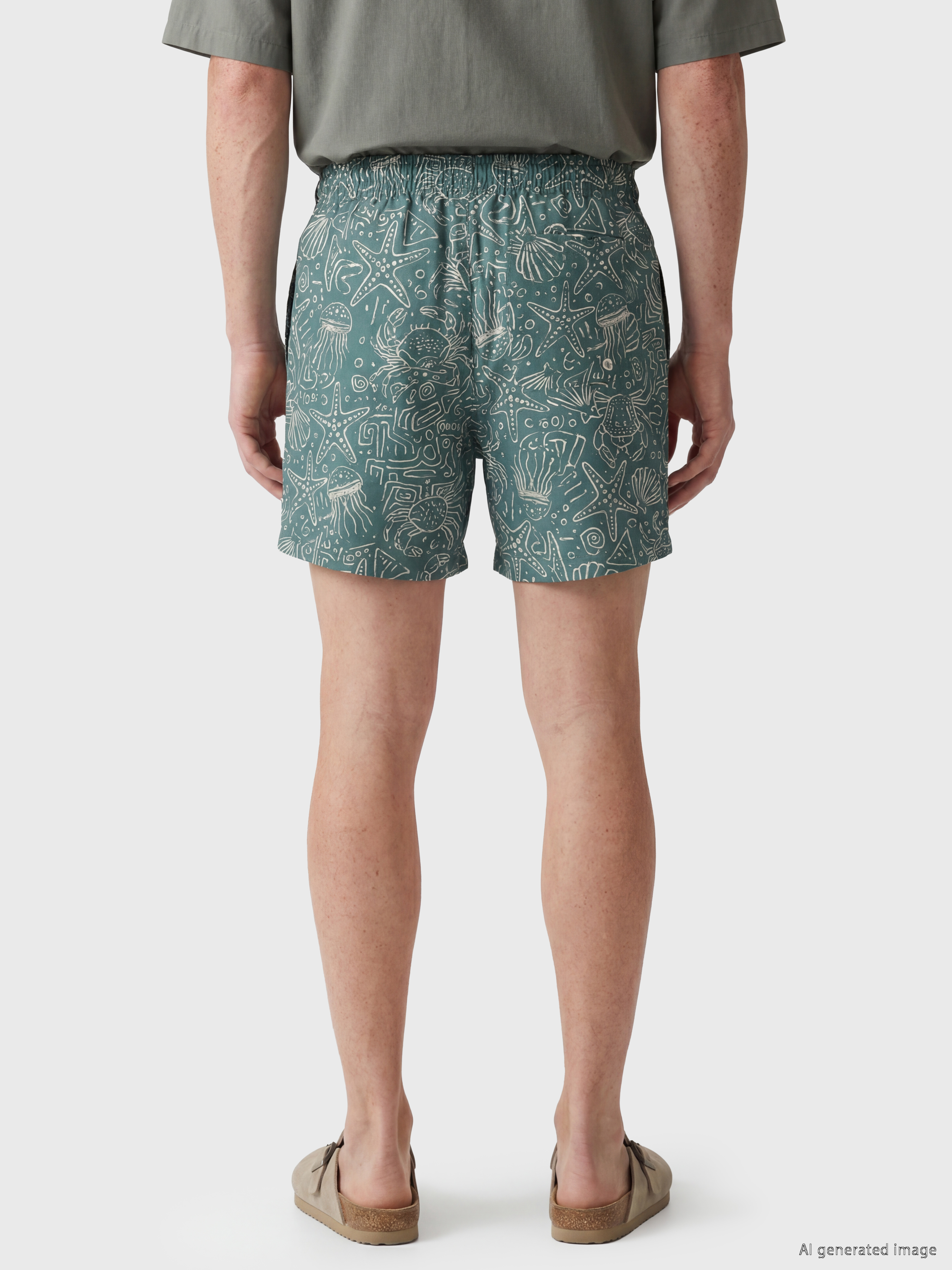 LCW SWIMWEAR Kısa Boy Desenli Erkek Deniz Şortu görsel 4