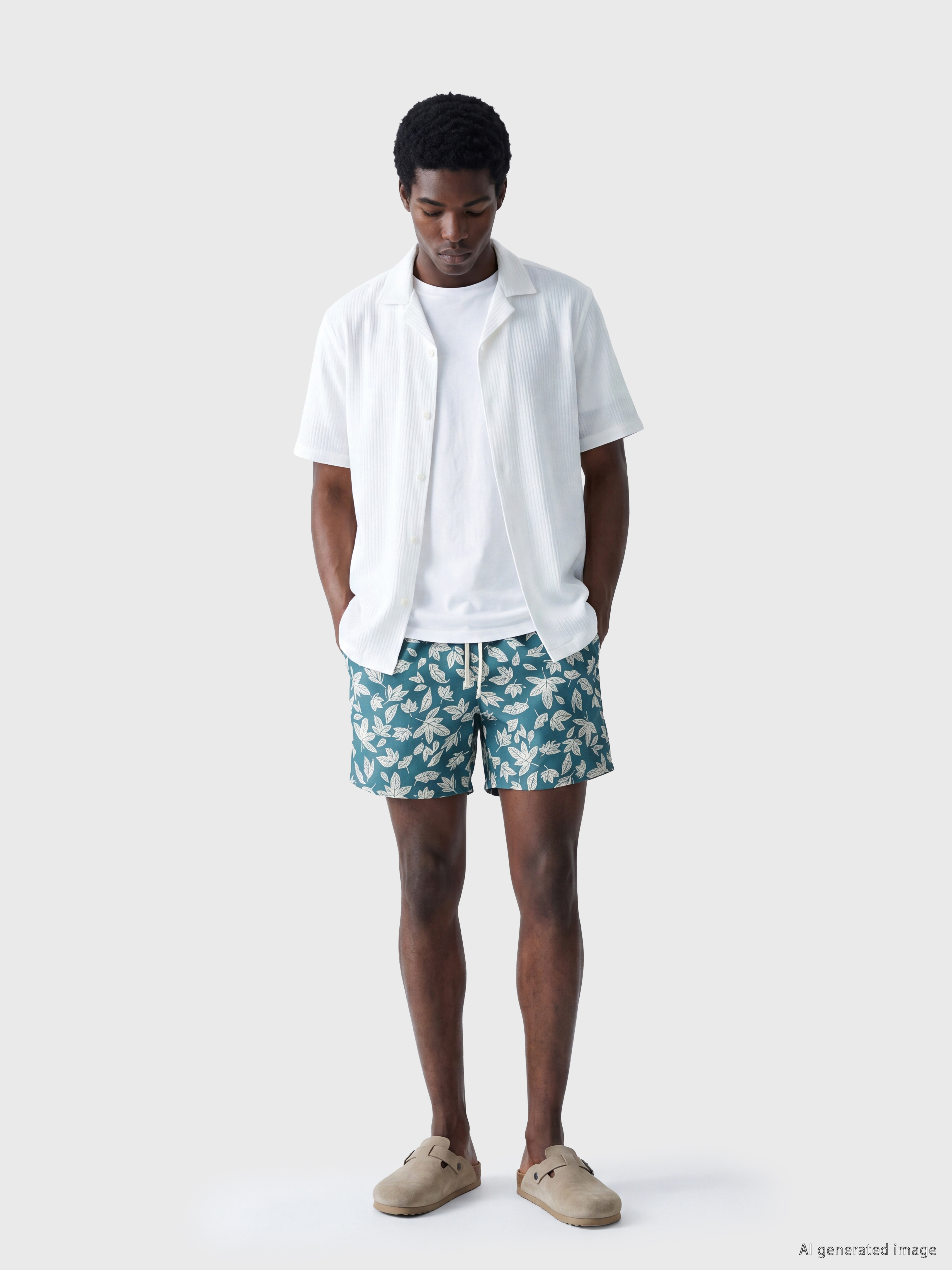 LCW SWIMWEAR Kısa Boy Desenli Erkek Deniz Şortu görsel 2