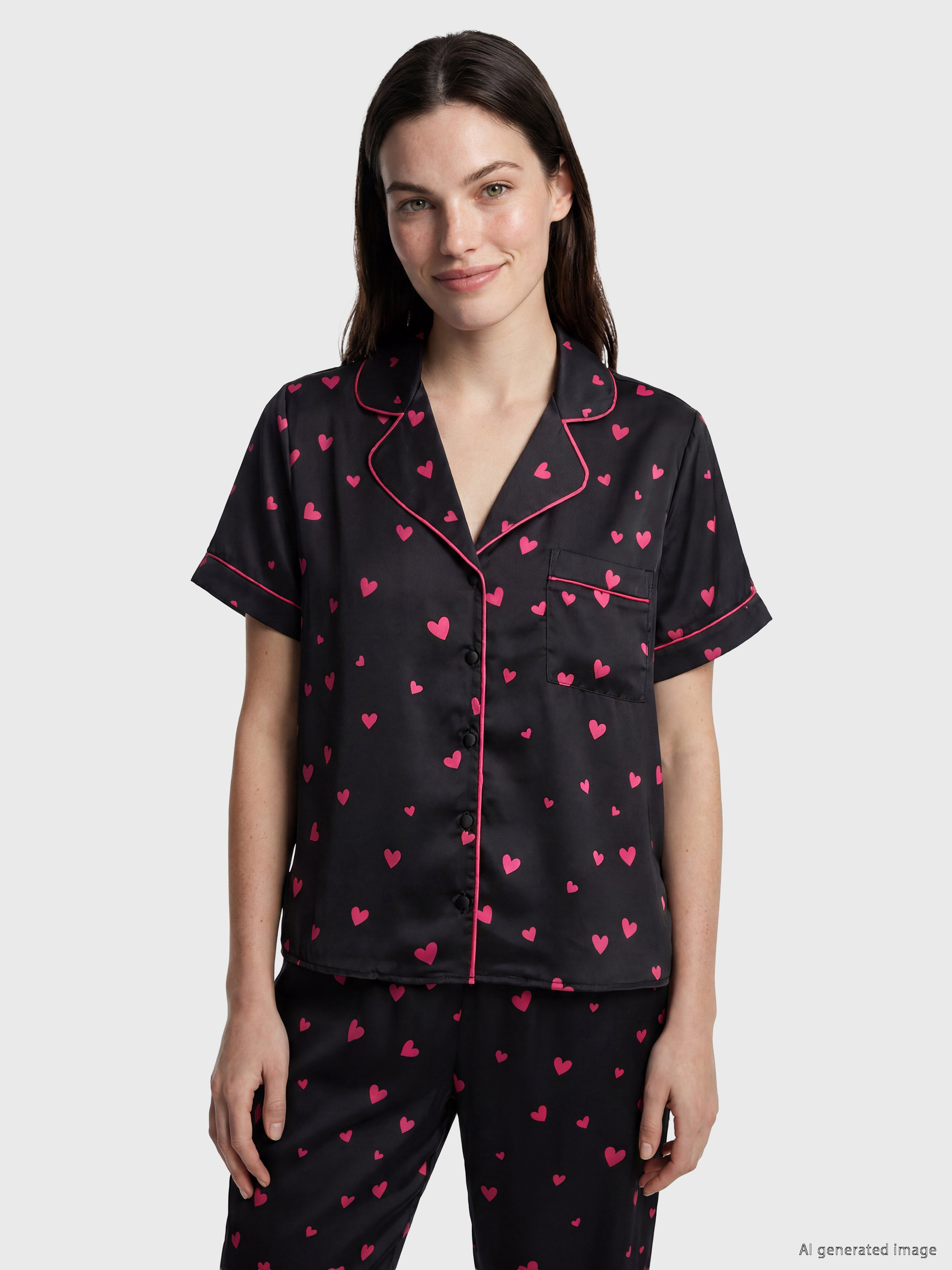 LCW DREAM Gömlek Yaka Saten Kadın Pijama Takım görsel 2