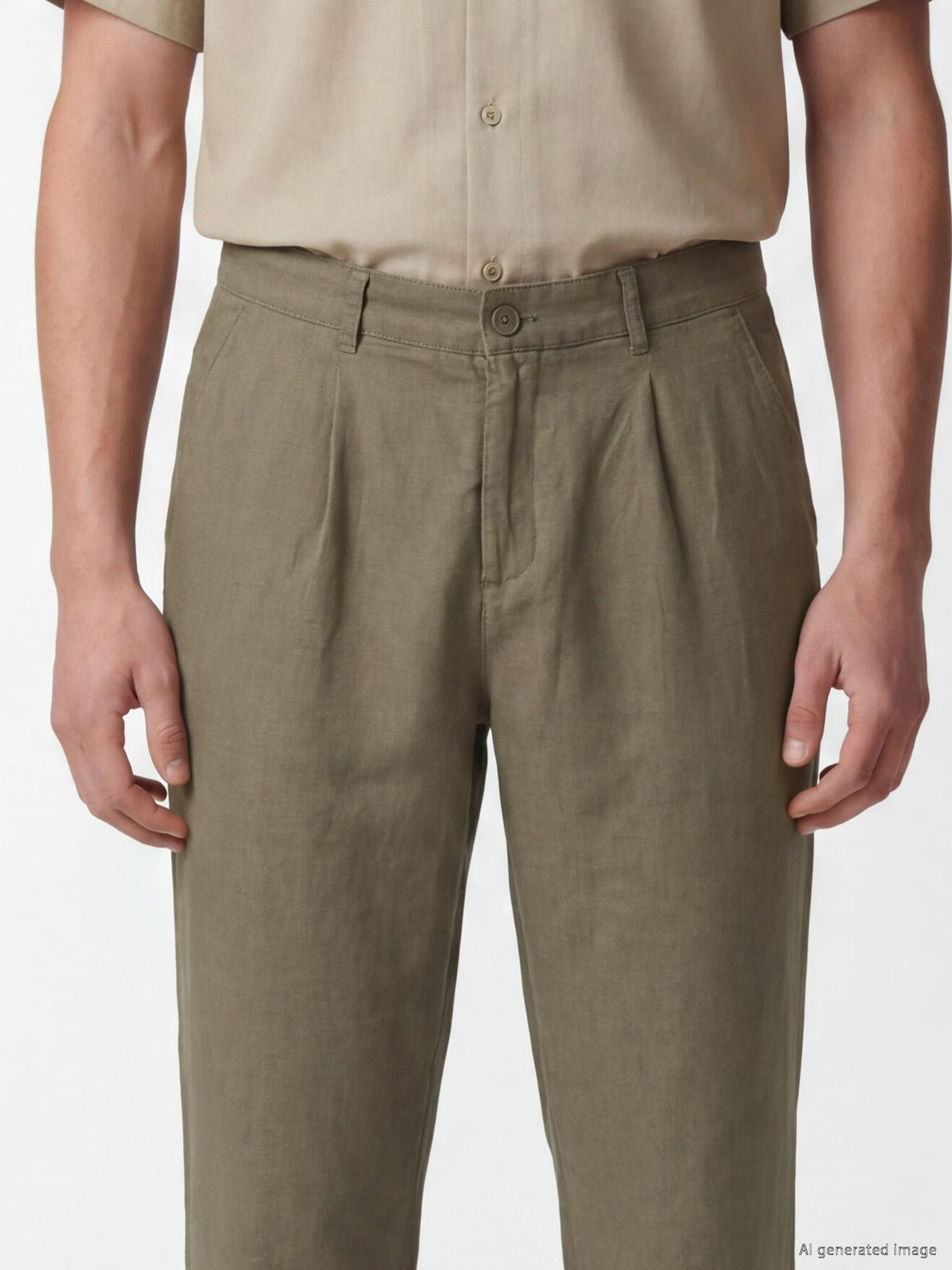 LCW Vision Regular Fit Keten Karışımlı Erkek Pantolon görsel 4