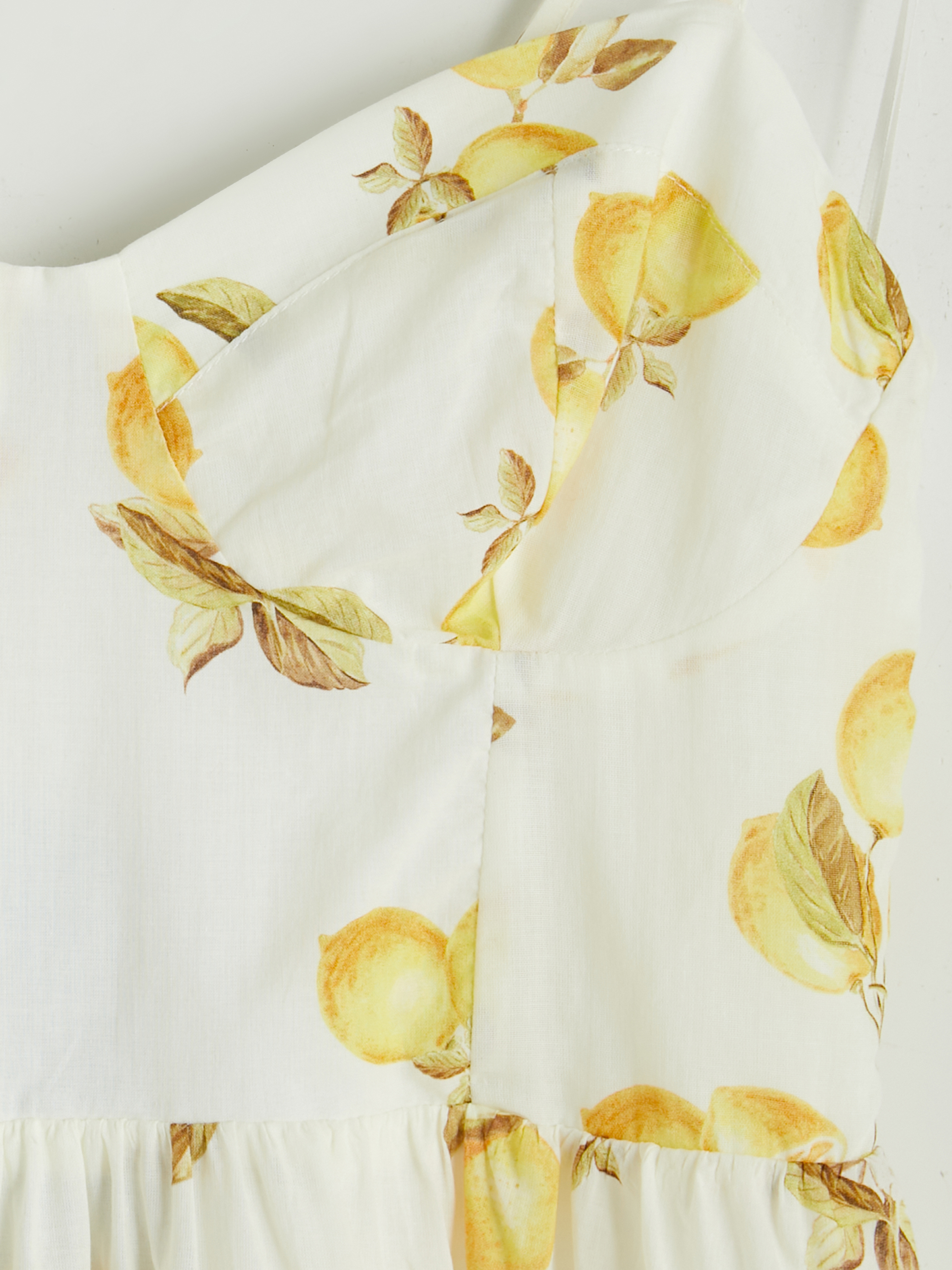 XSIDE Limon Desenli İp Askılı Poplin Elbise görsel 6