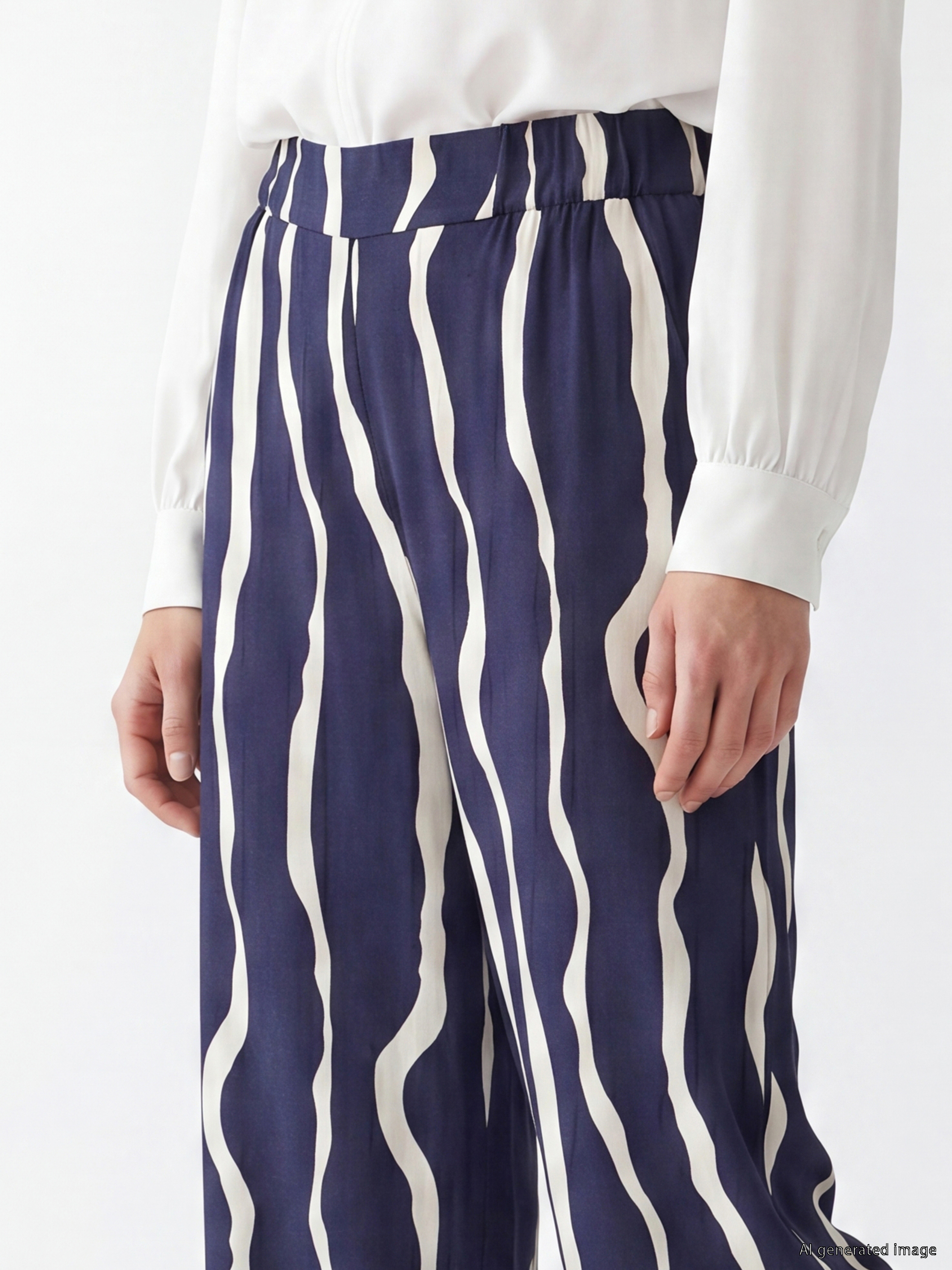 LCW Modest Beli Lastikli Desenli Kadın Pantolon görsel 3