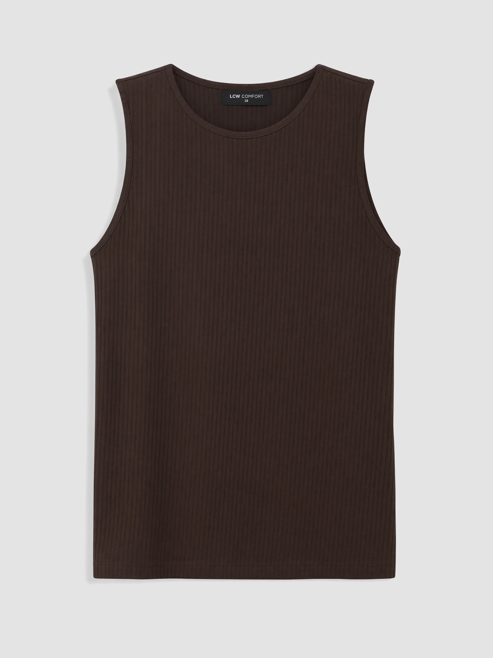 LCW Comfort Bisiklet Yaka Kadın Fitilli Atlet görsel 4