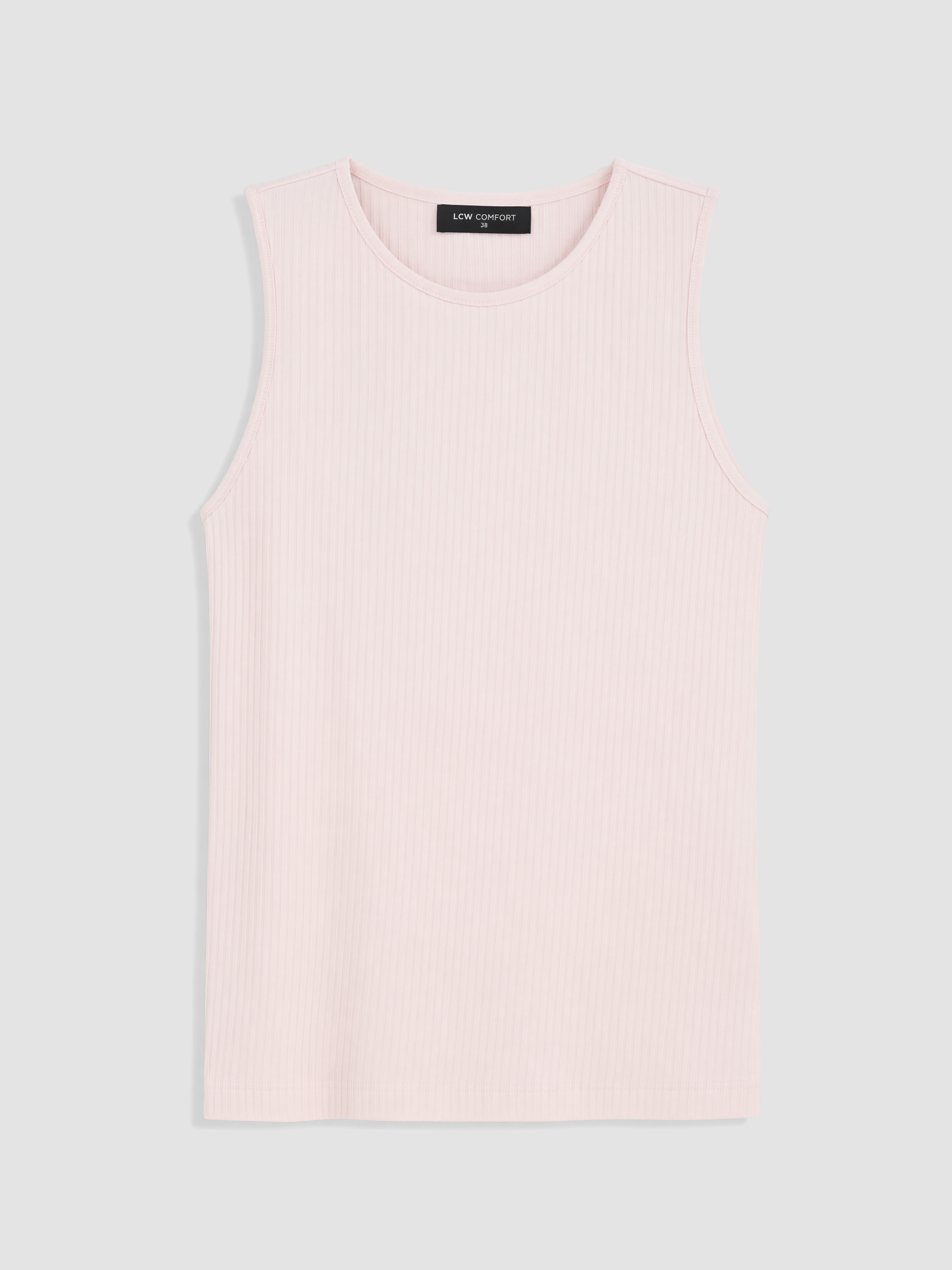 LCW Comfort Bisiklet Yaka Kadın Fitilli Atlet görsel 4