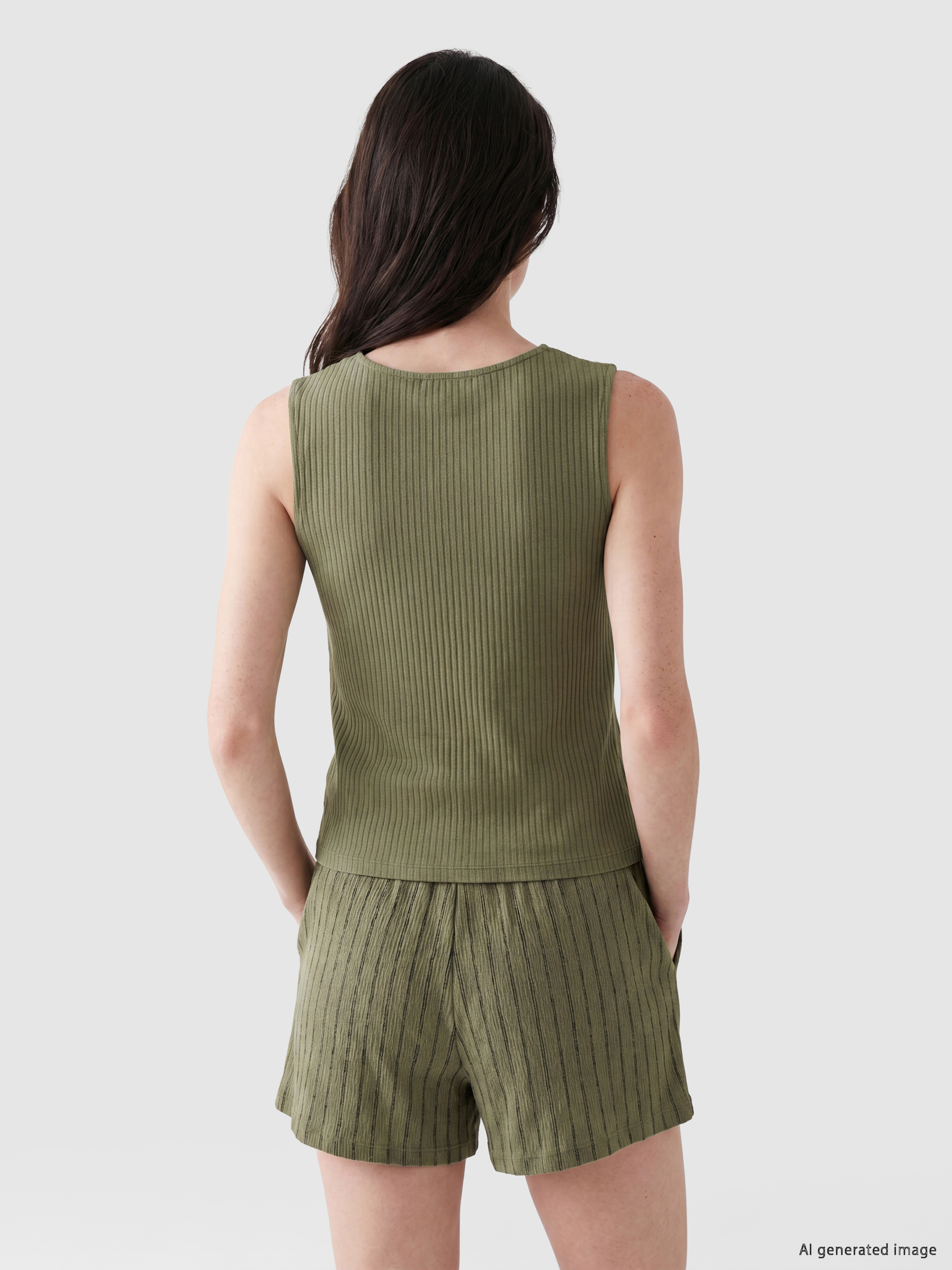LCW Comfort Bisiklet Yaka Kadın Fitilli Atlet görsel 3