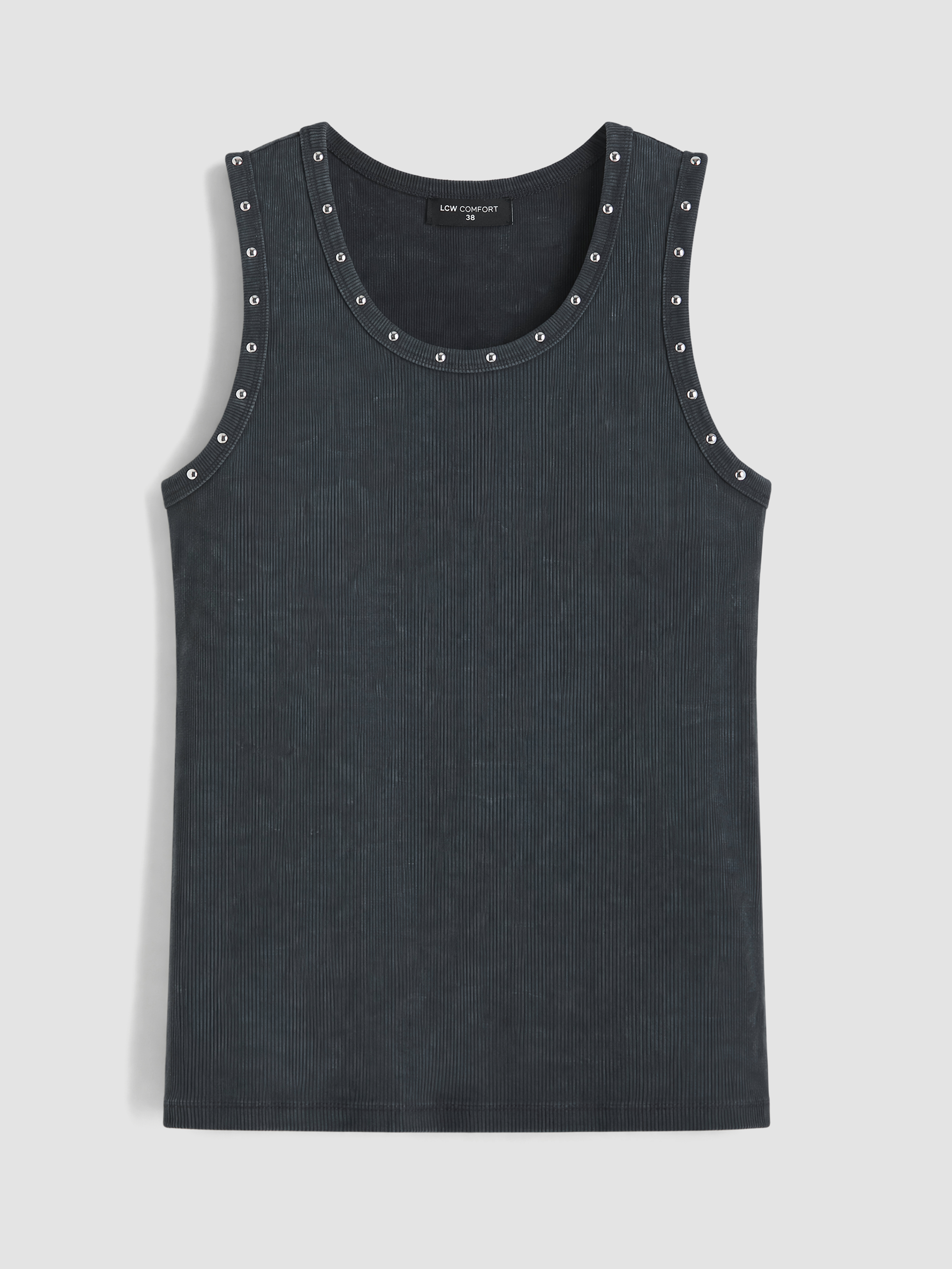 LCW Comfort Bisiklet Yaka Kadın Fitilli Atlet görsel 4