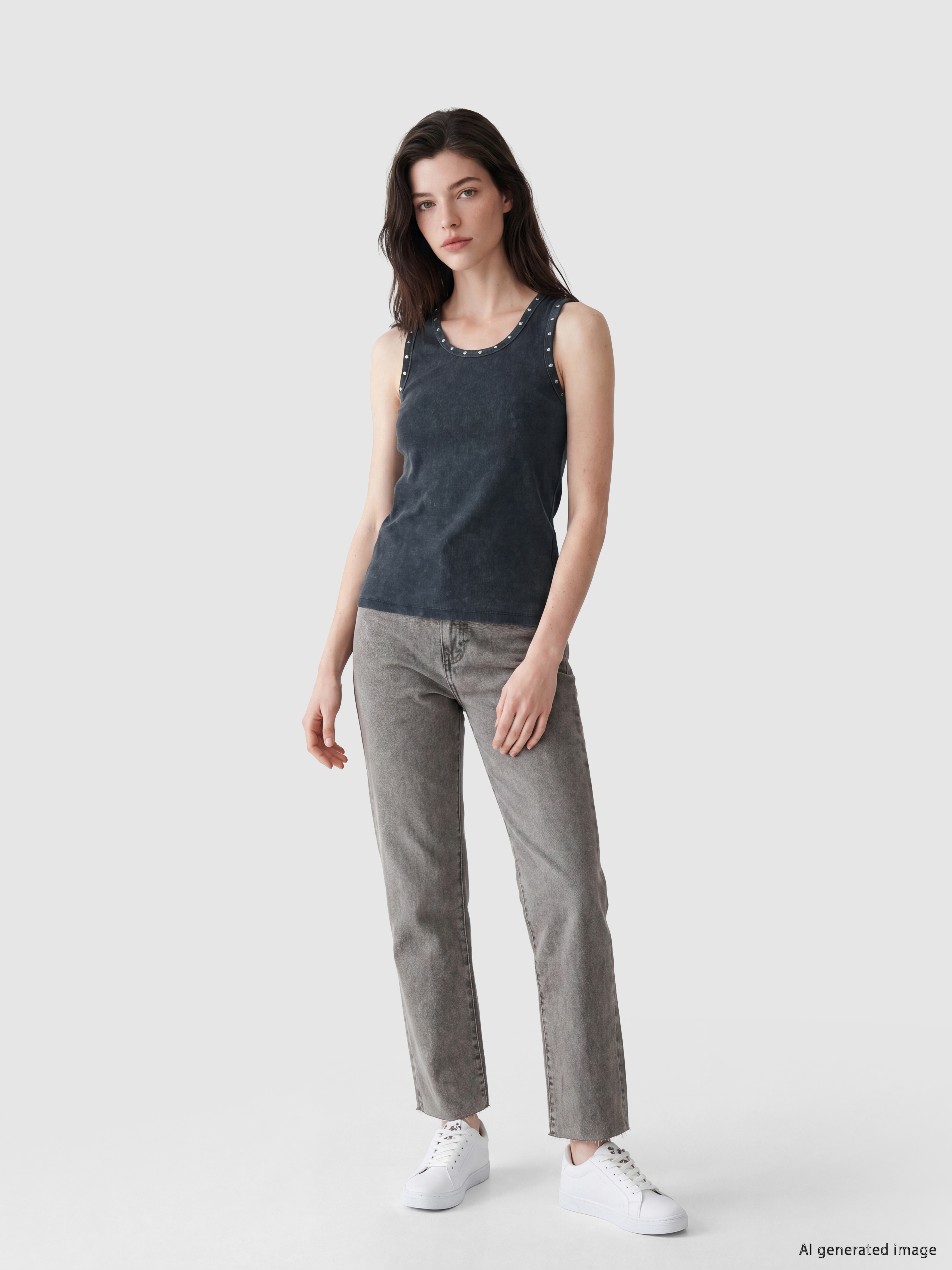 LCW Comfort Bisiklet Yaka Kadın Fitilli Atlet görsel 2