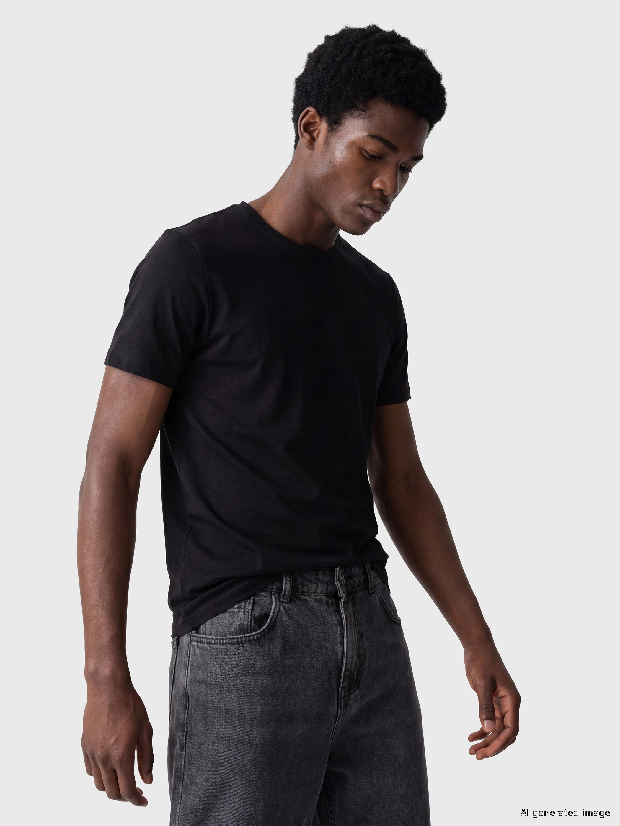XSIDE 2'li Süper Slim Fit Esnek Kumaş Tişört / 01 görsel 2