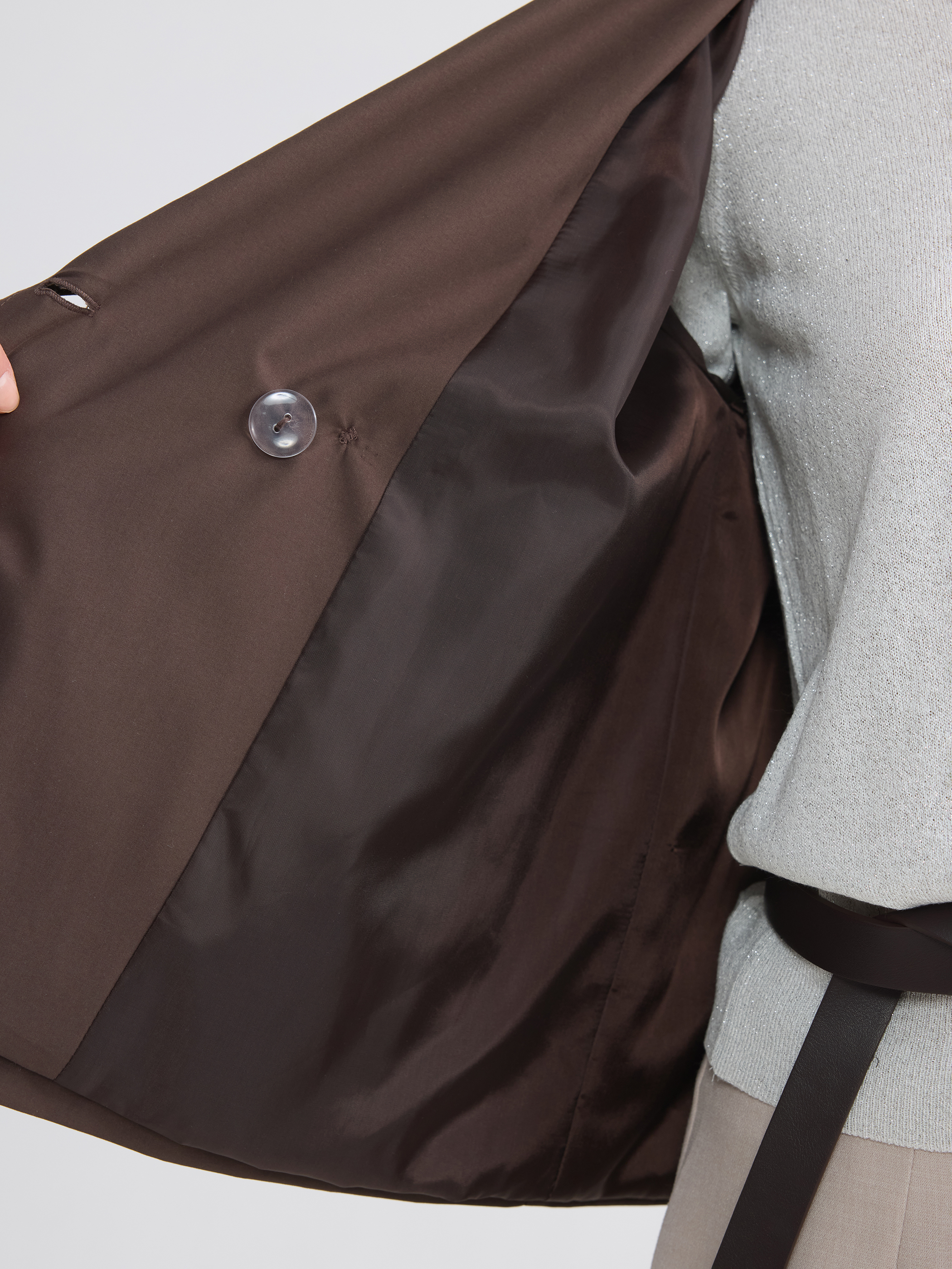 LCWAIKIKI Classic Kruvaze Yaka Oversize Kadın Trençkot görsel 3