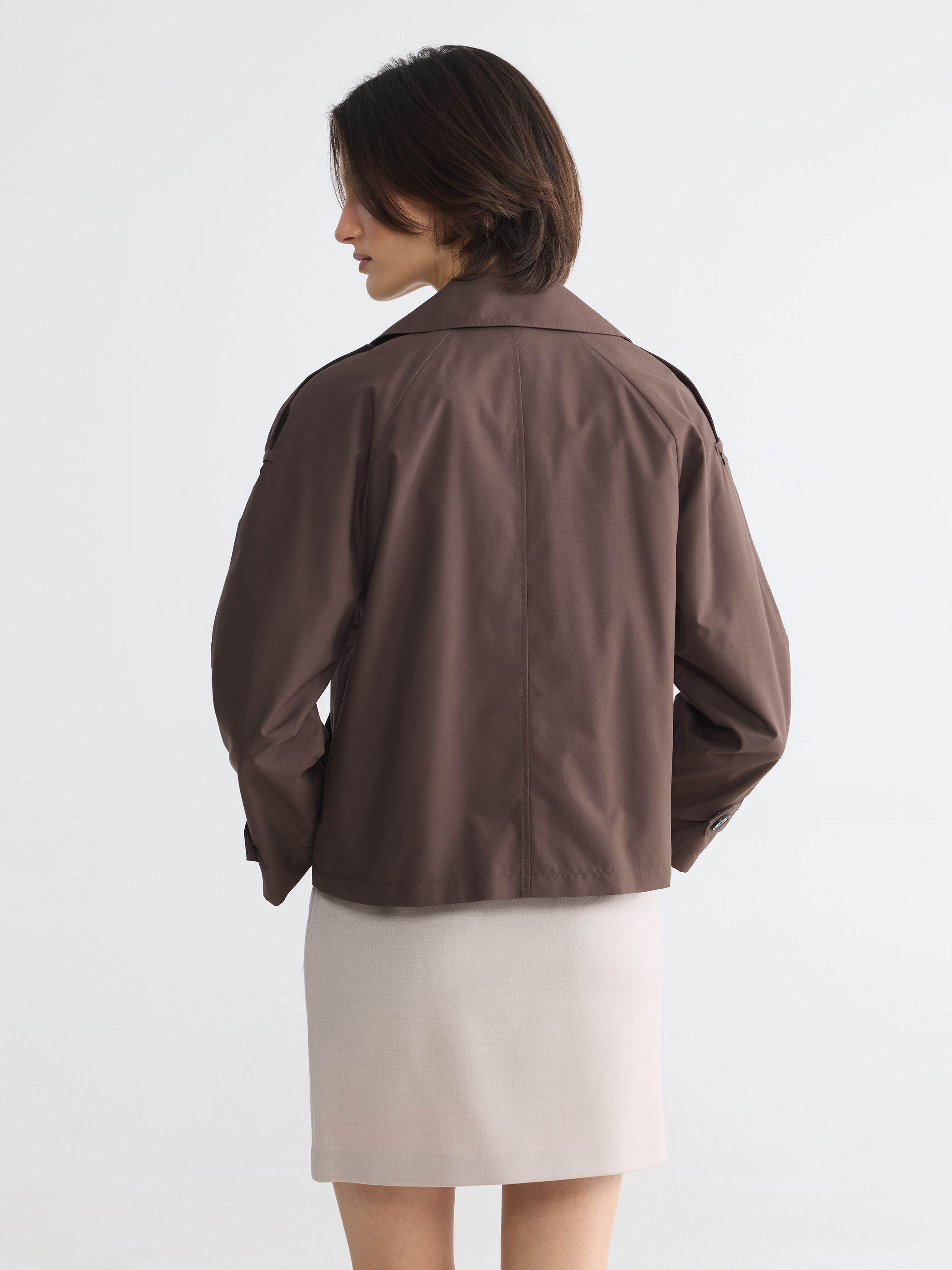 LCWAIKIKI Classic Kruvaze Yaka Oversize Kadın Trençkot görsel 5