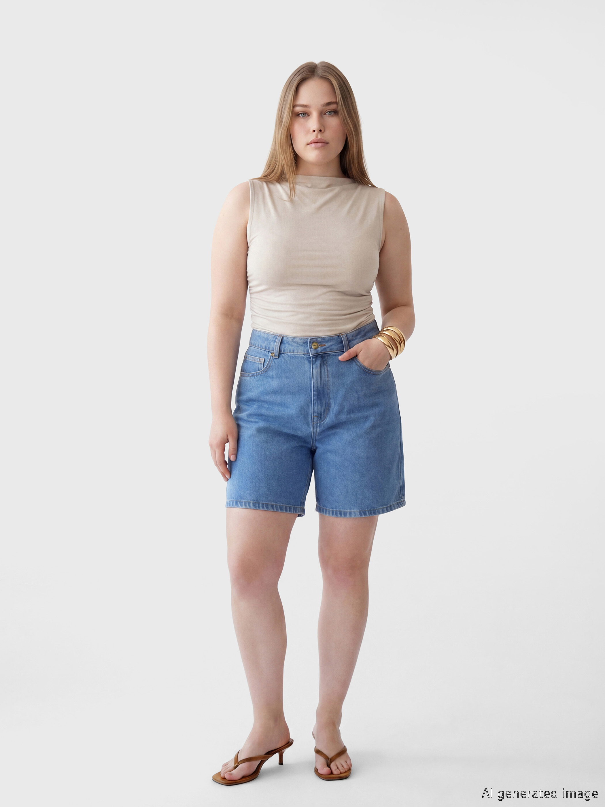 Soulife Regular Fit Kadın Jean Şort görsel 2