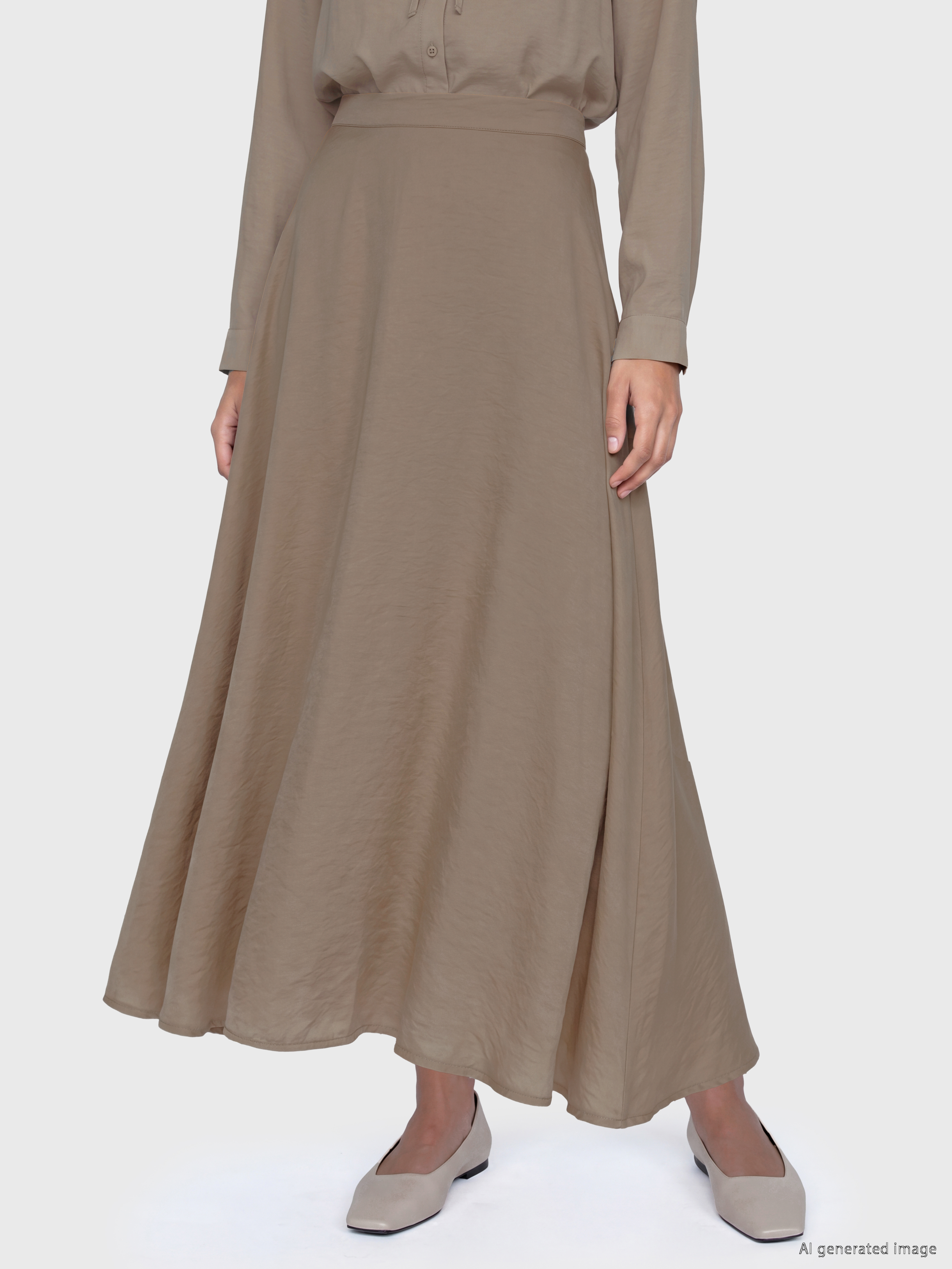 LCW Modest Beli Fermuarlı A Kesim Etek görsel 2
