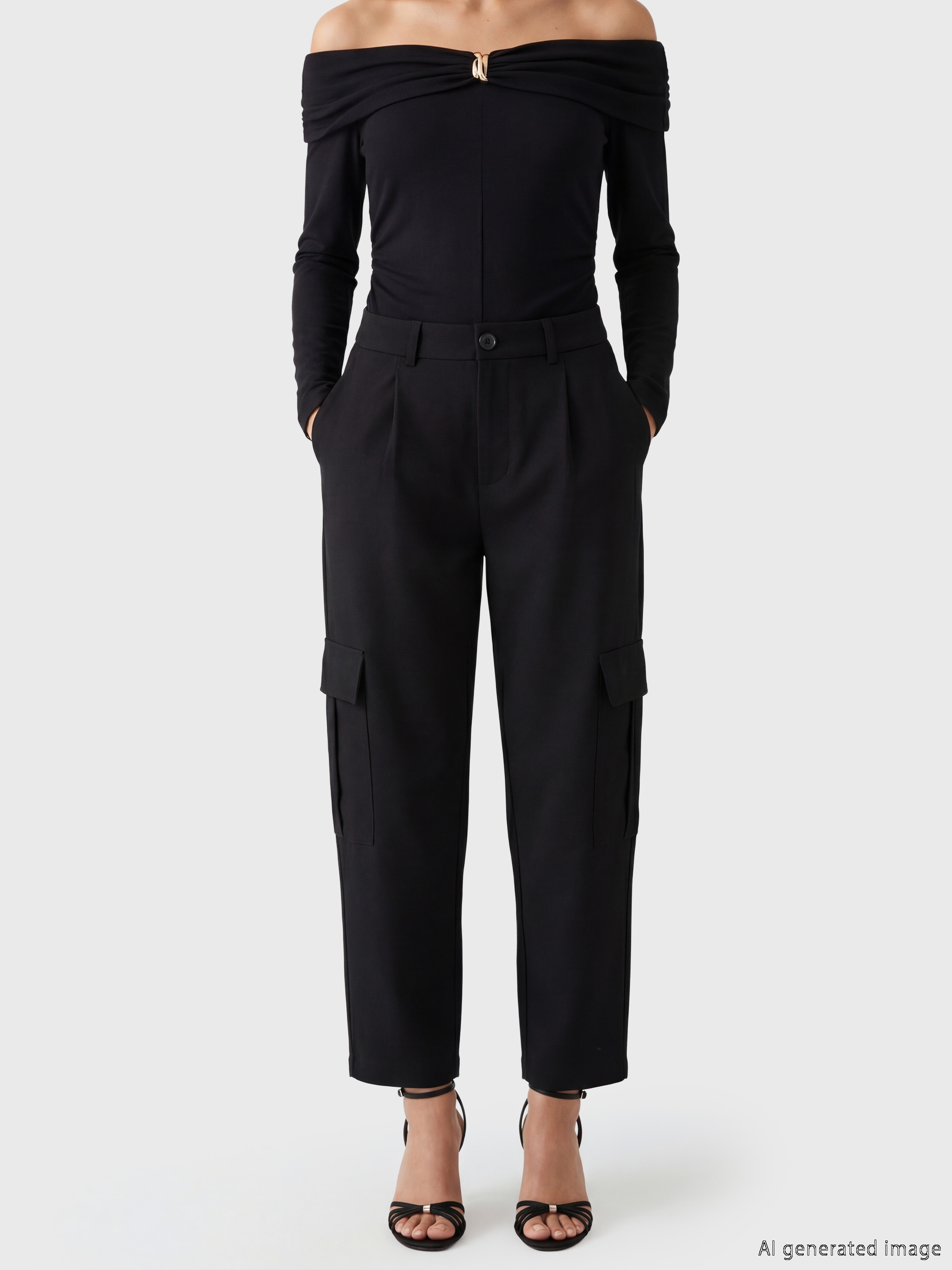 LCW Vision Loose Fit Kadın Pileli Kargo Pantolon görsel 2