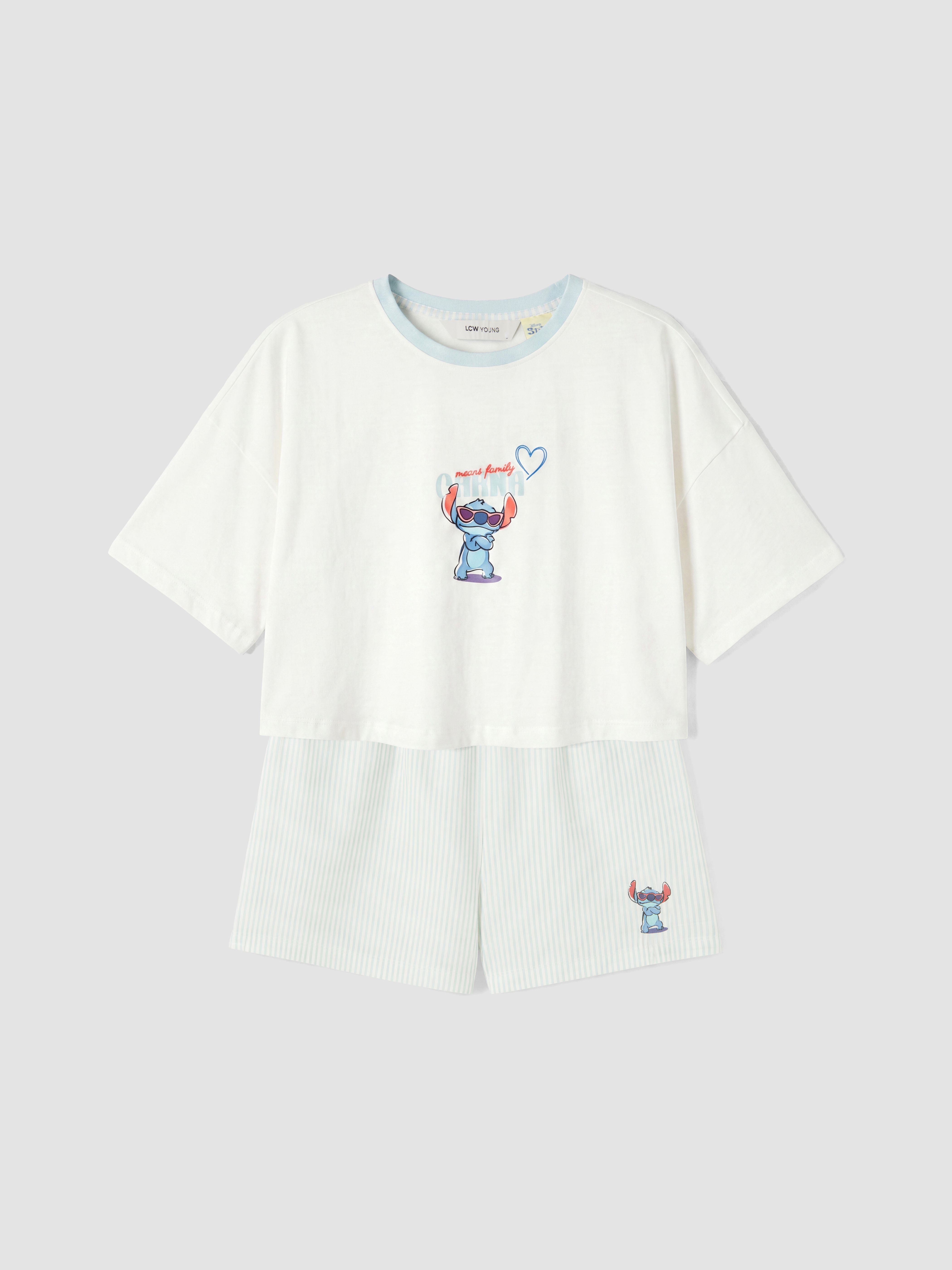 LCW Young Stitch Baskılı Kadın Şortlu Pijama Takımı görsel 5