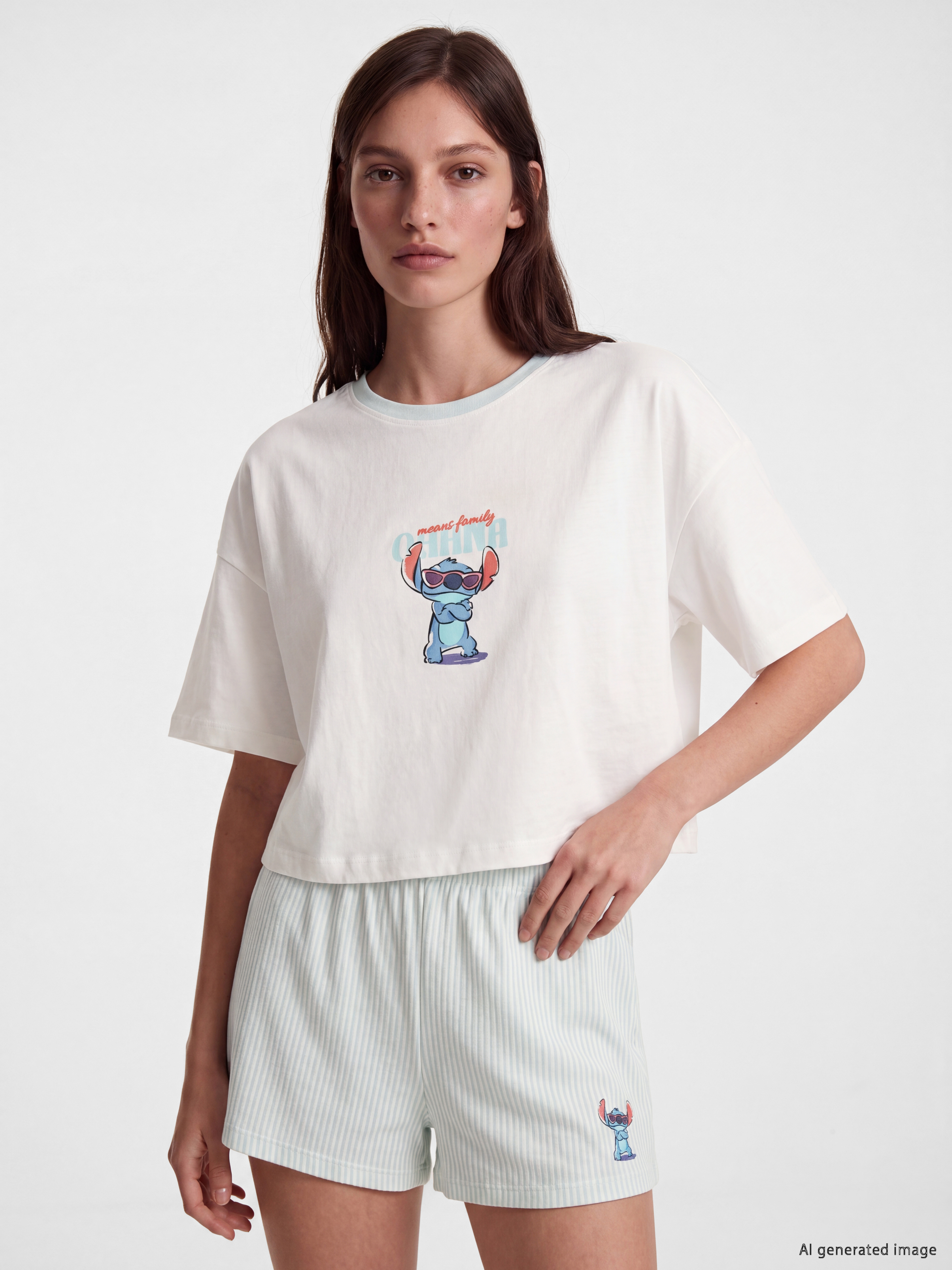 LCW Young Stitch Baskılı Kadın Şortlu Pijama Takımı