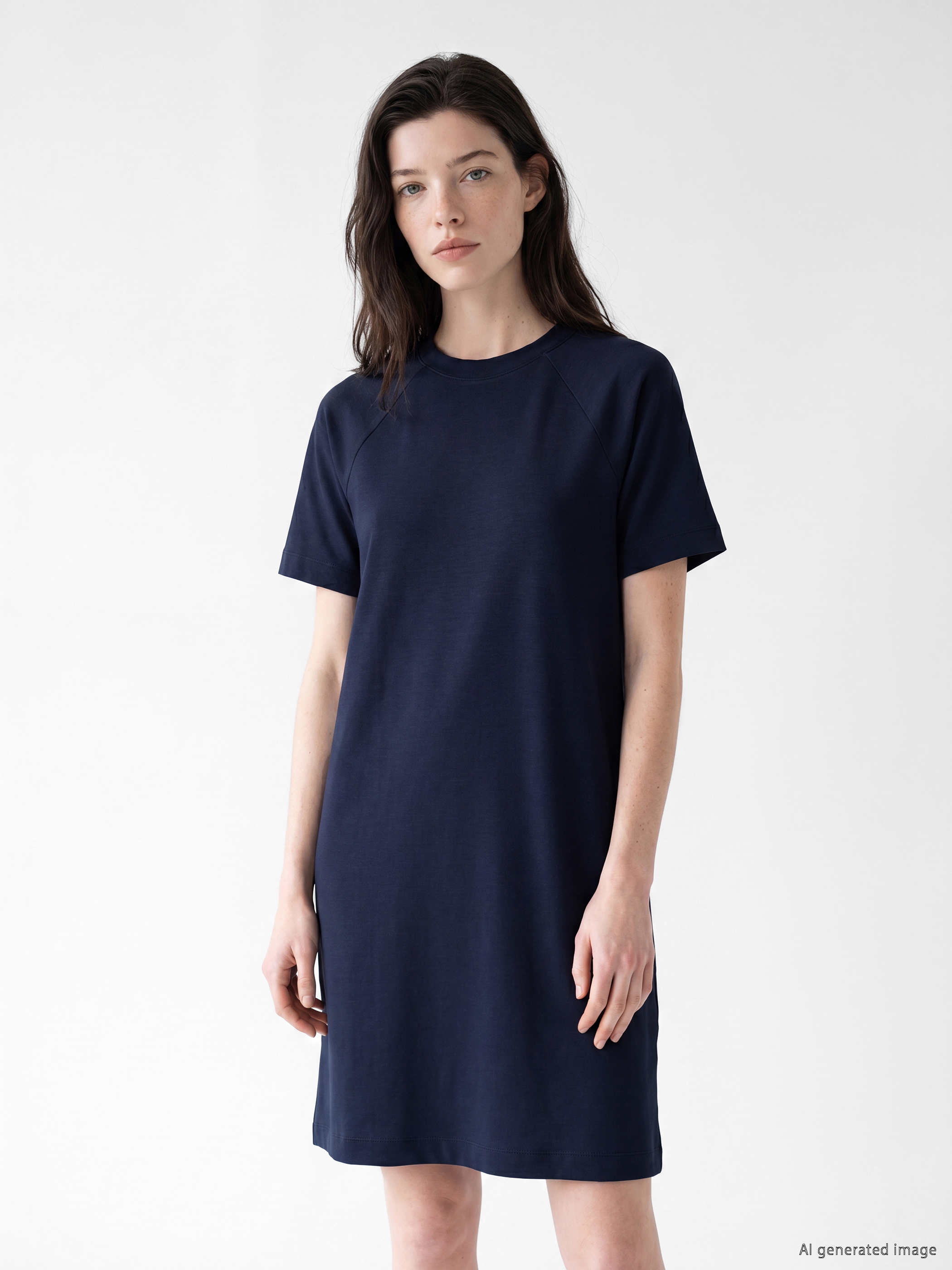 LCW Comfort Bisiklet Yaka Mini Elbise görsel 2