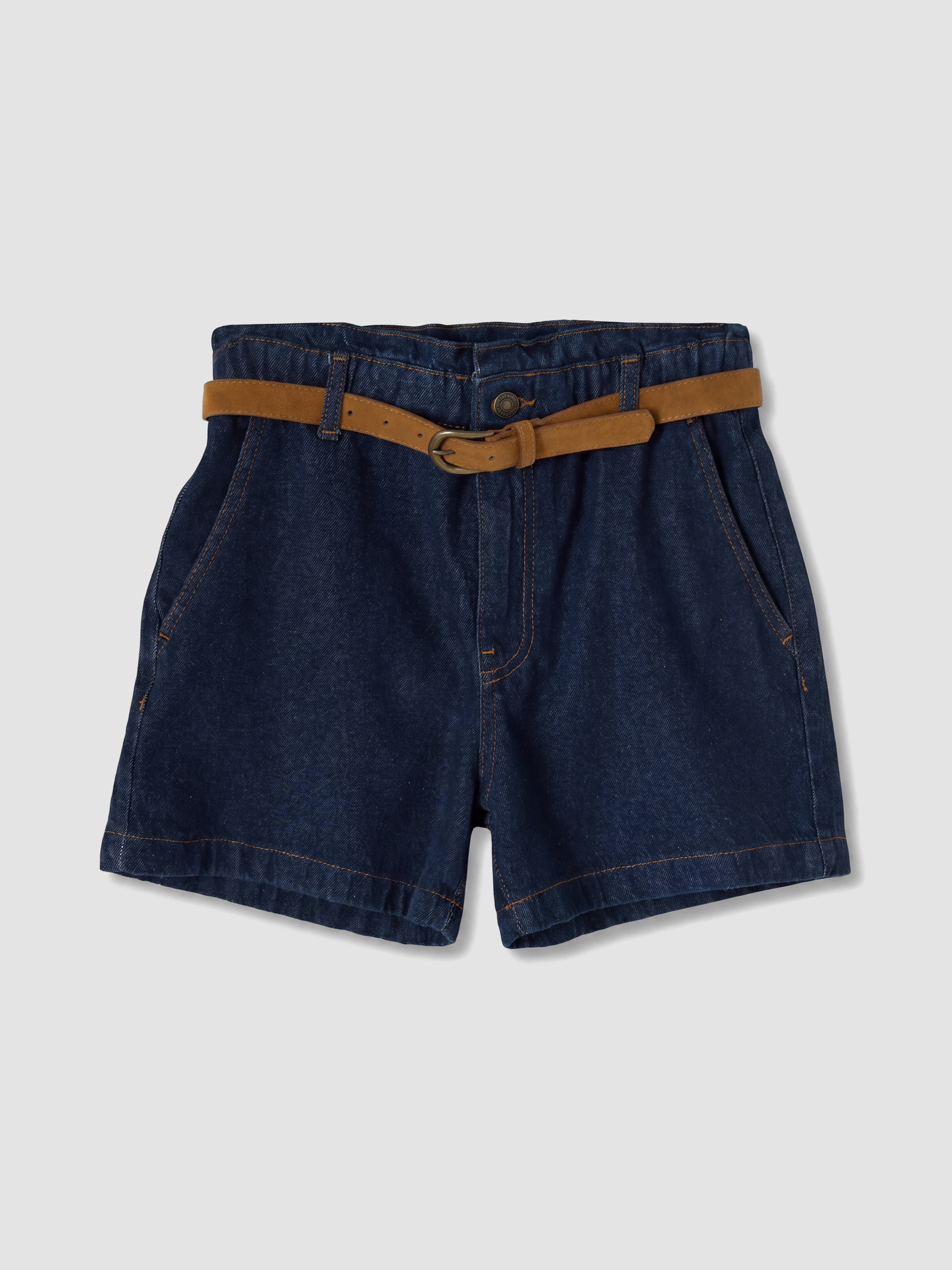LCW Jeans Yüksek Bel Kemerli Kadın Jean Şort görsel 5