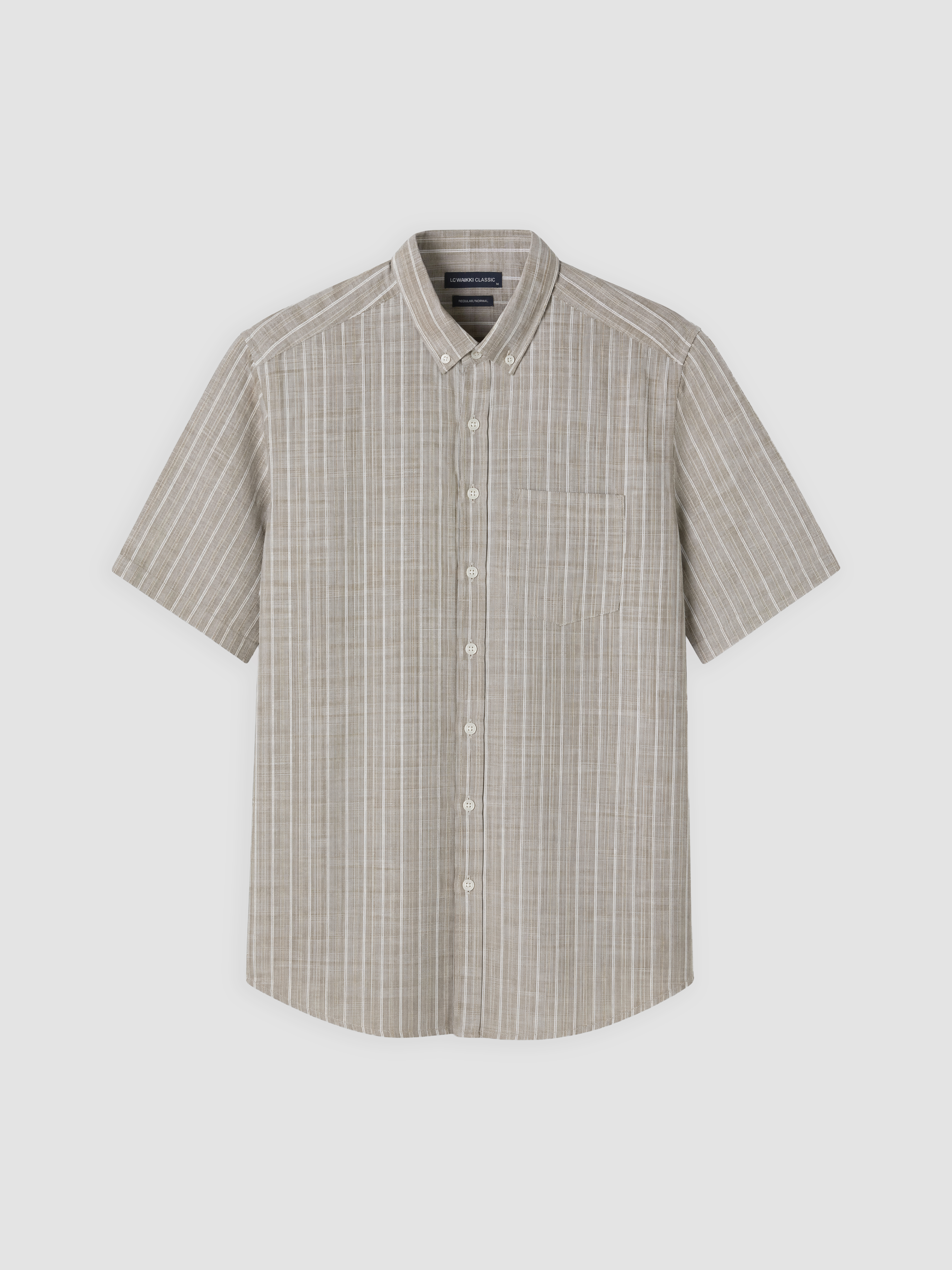 LCWAIKIKI Classic Regular Fit Çizgili Kısa Kollu Erkek Gömlek görsel 4