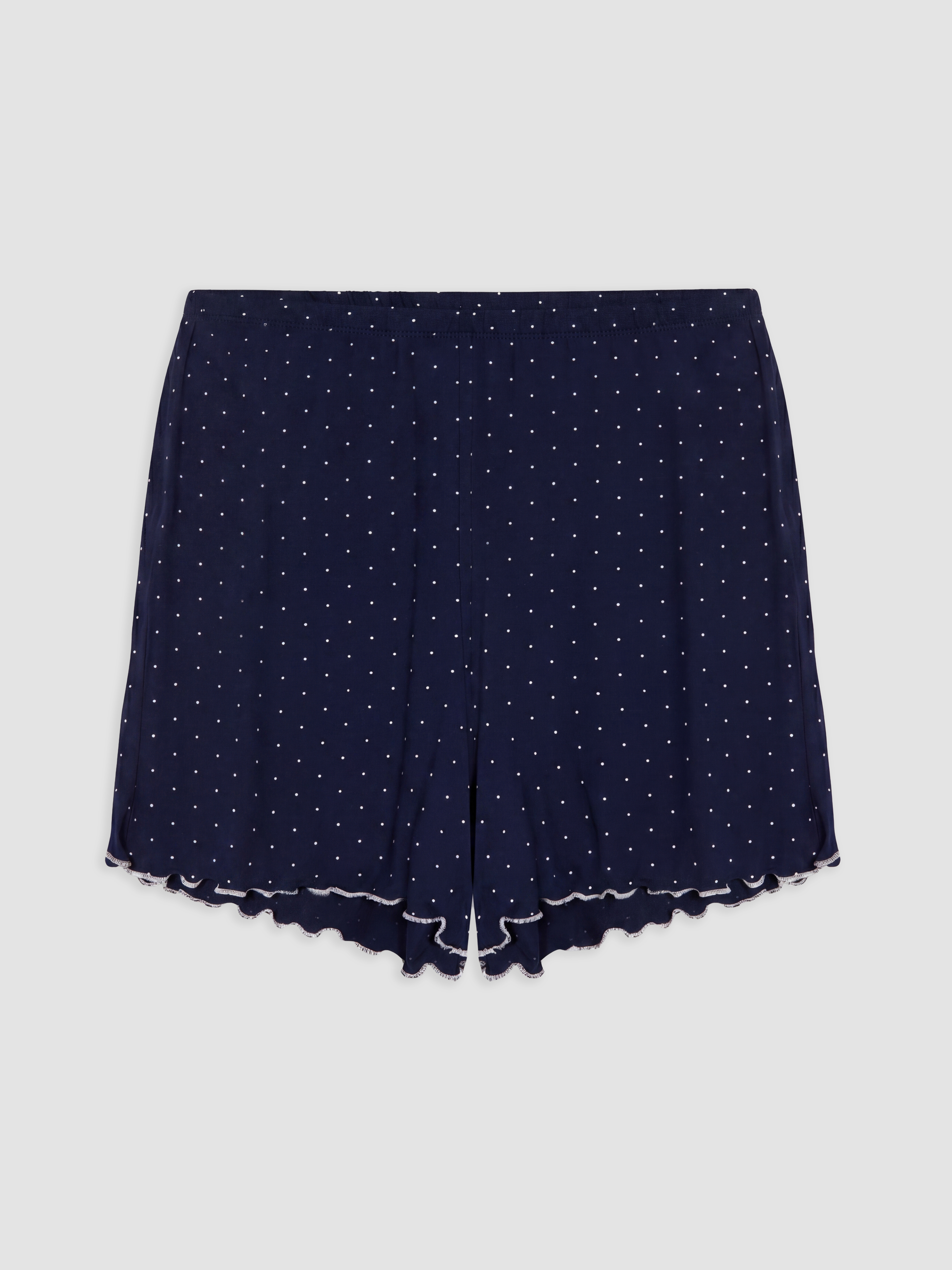 LCW DREAM V Yaka Puantiyeli Kadın Şortlu Pijama Takımı görsel 8