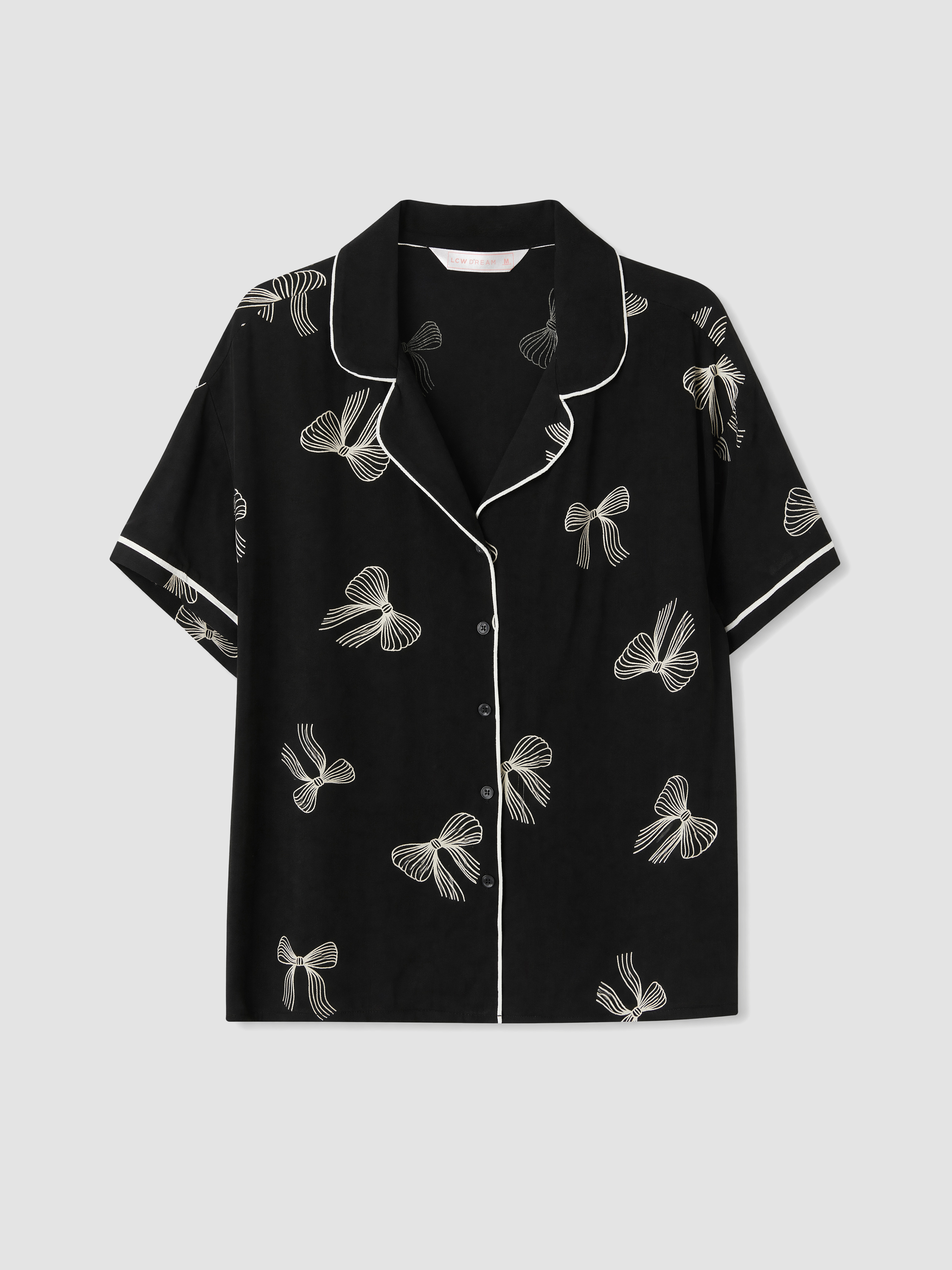 LCW DREAM Gömlek Yaka Desenli Kadın Pijama Takımı görsel 6