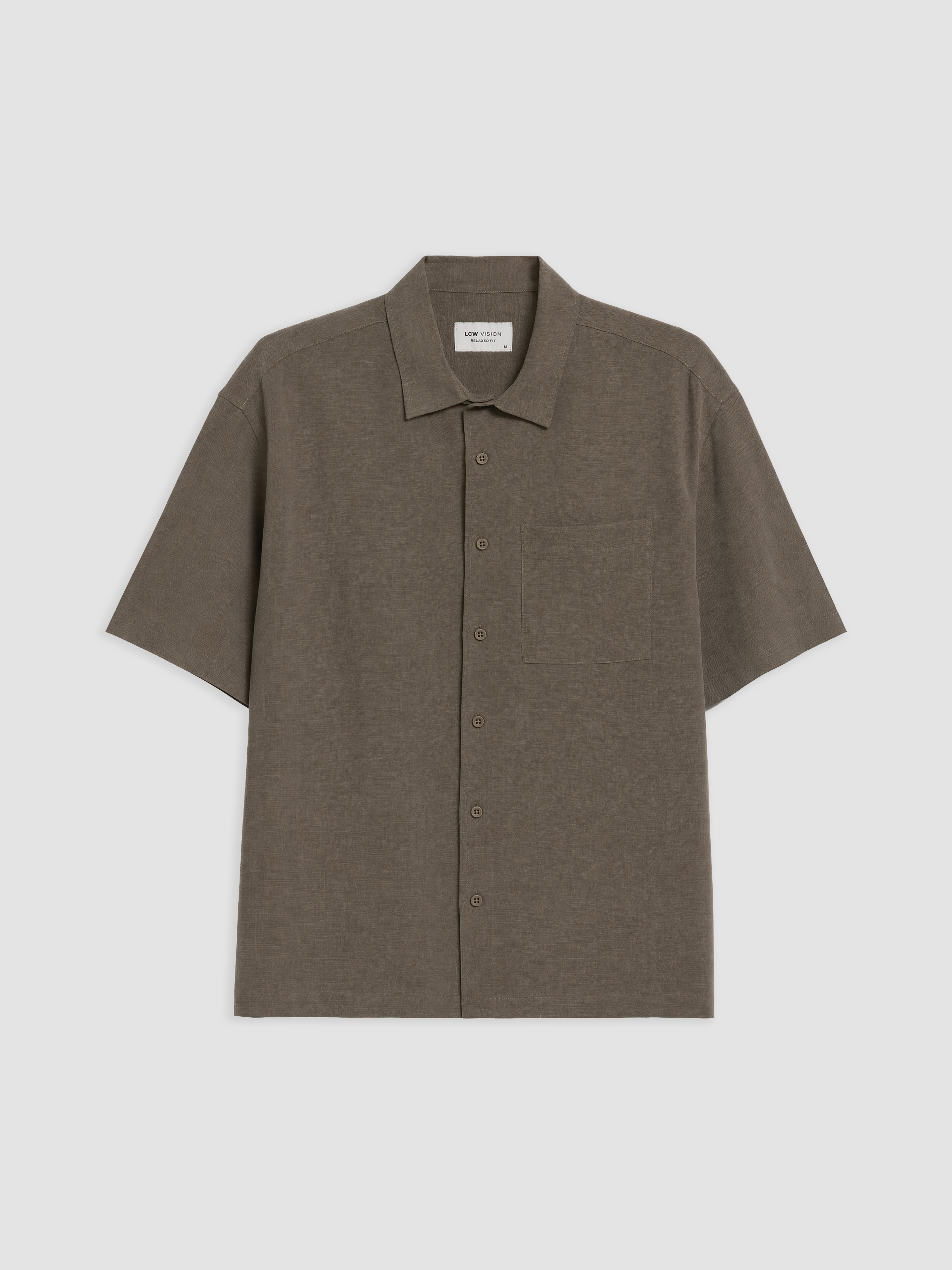 LCW Vision Regular Fit Keten Görünümlü Erkek Gömlek görsel 5